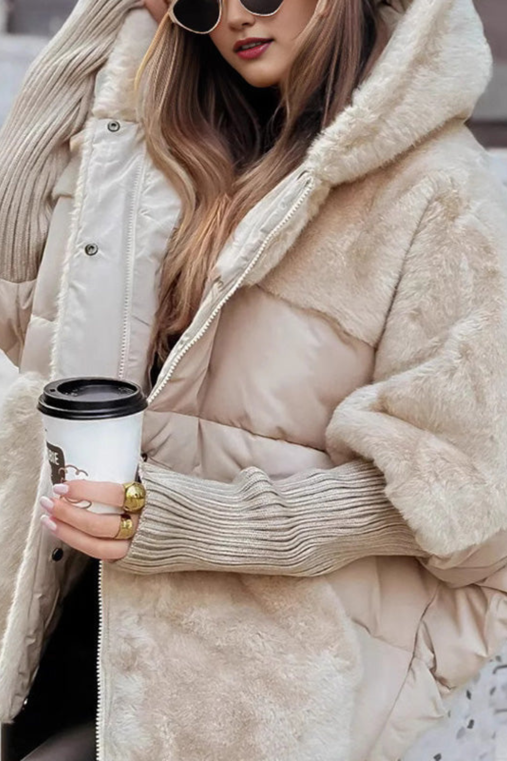 Women's Faux Fur Hooded Winter Jacket
