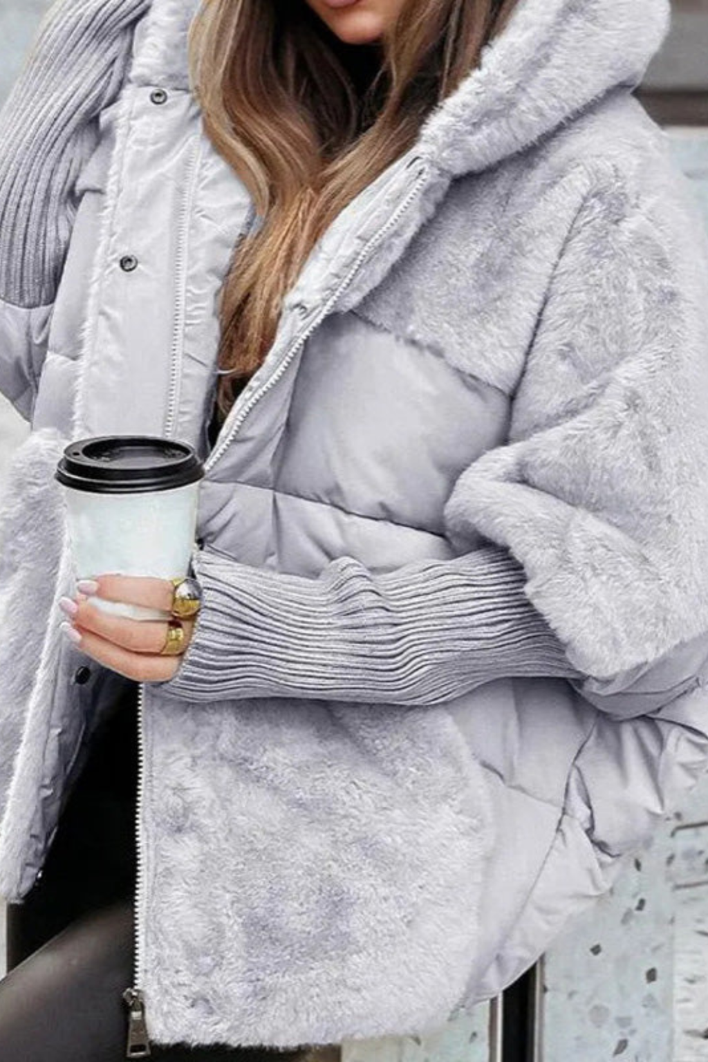 Women's Faux Fur Hooded Winter Jacket