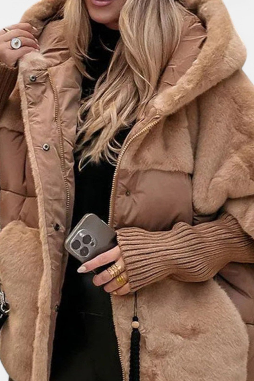 Women's Faux Fur Hooded Winter Jacket