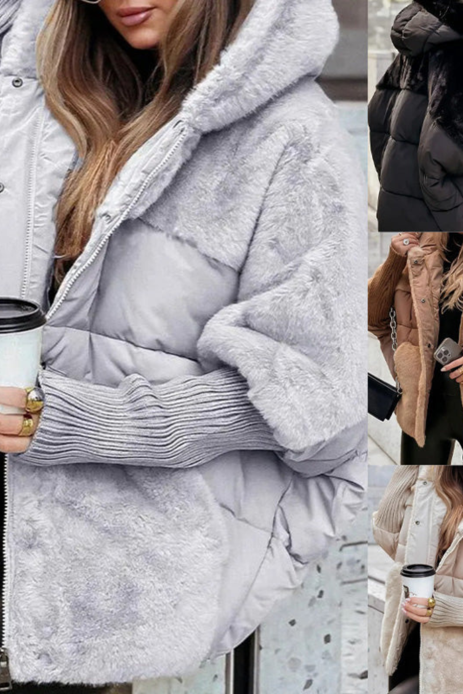 Women's Faux Fur Hooded Winter Jacket