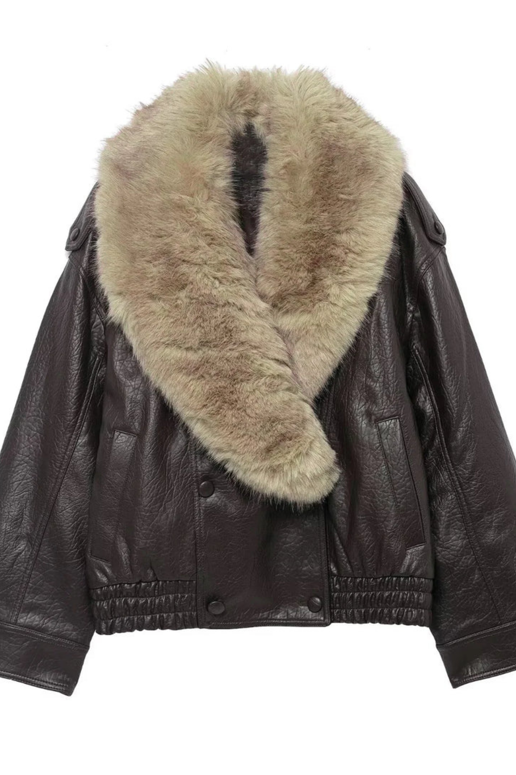 Women's Faux Leather Winter Jacket