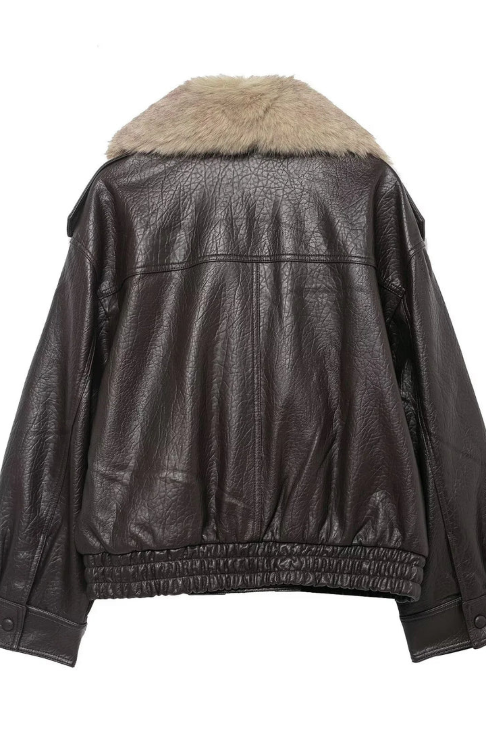 Women's Faux Leather Winter Jacket