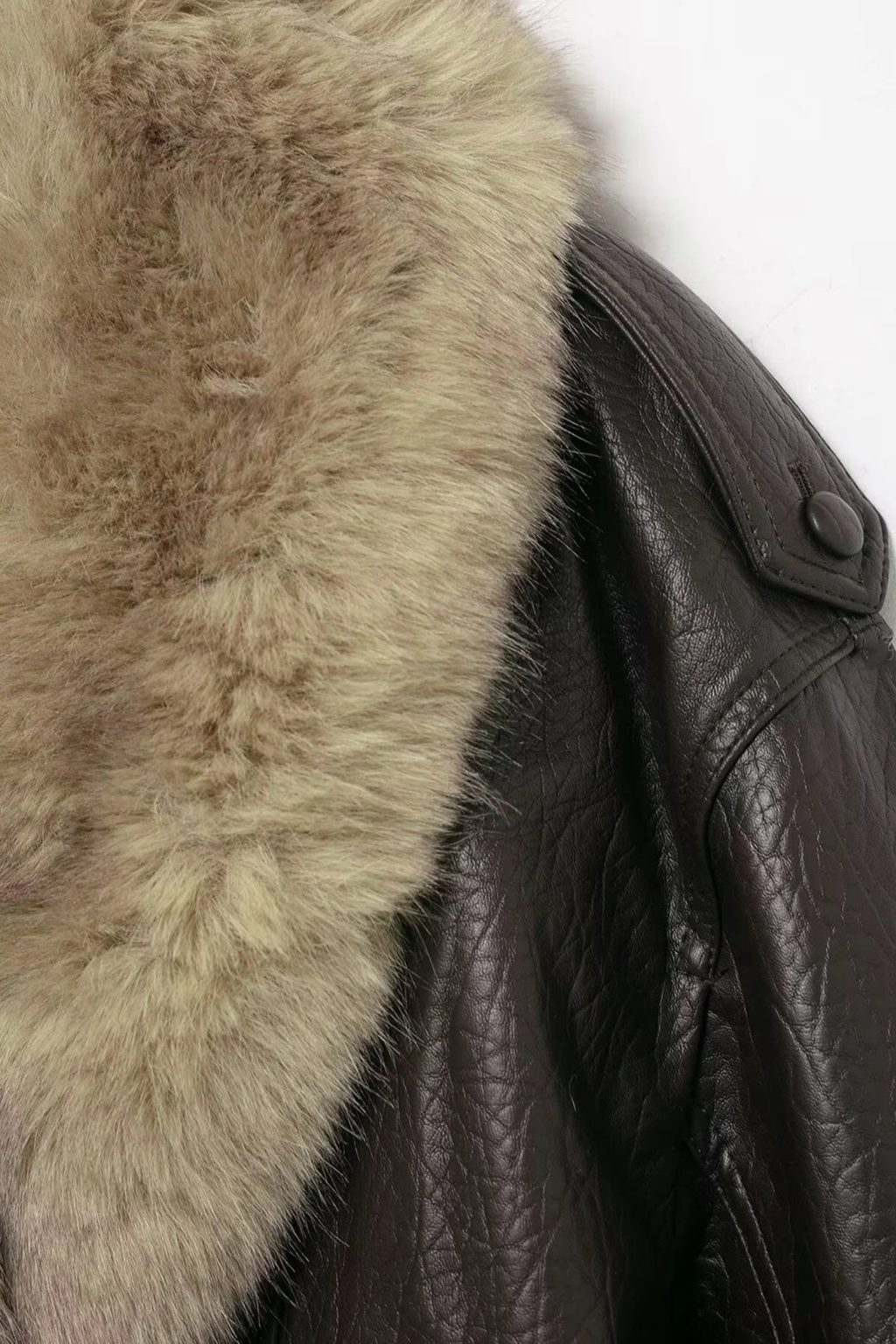 Women's Faux Leather Winter Jacket