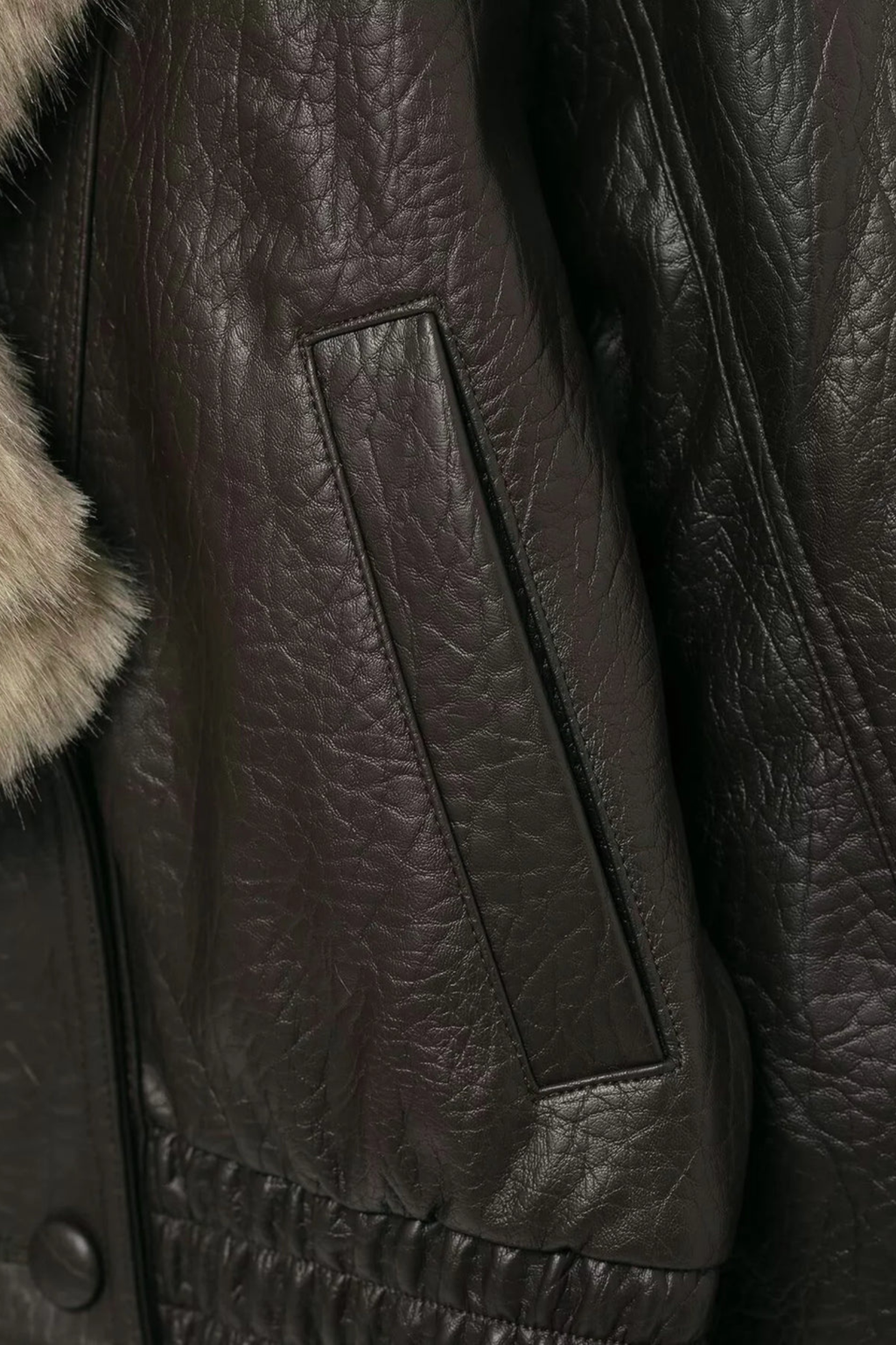Women's Faux Leather Winter Jacket