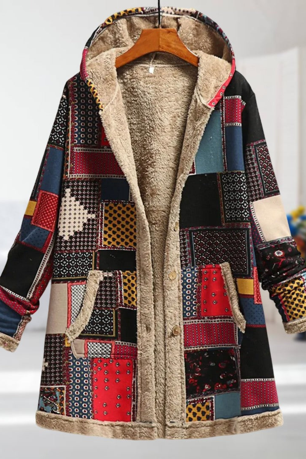 Women's Floral Hooded Winter Jacket