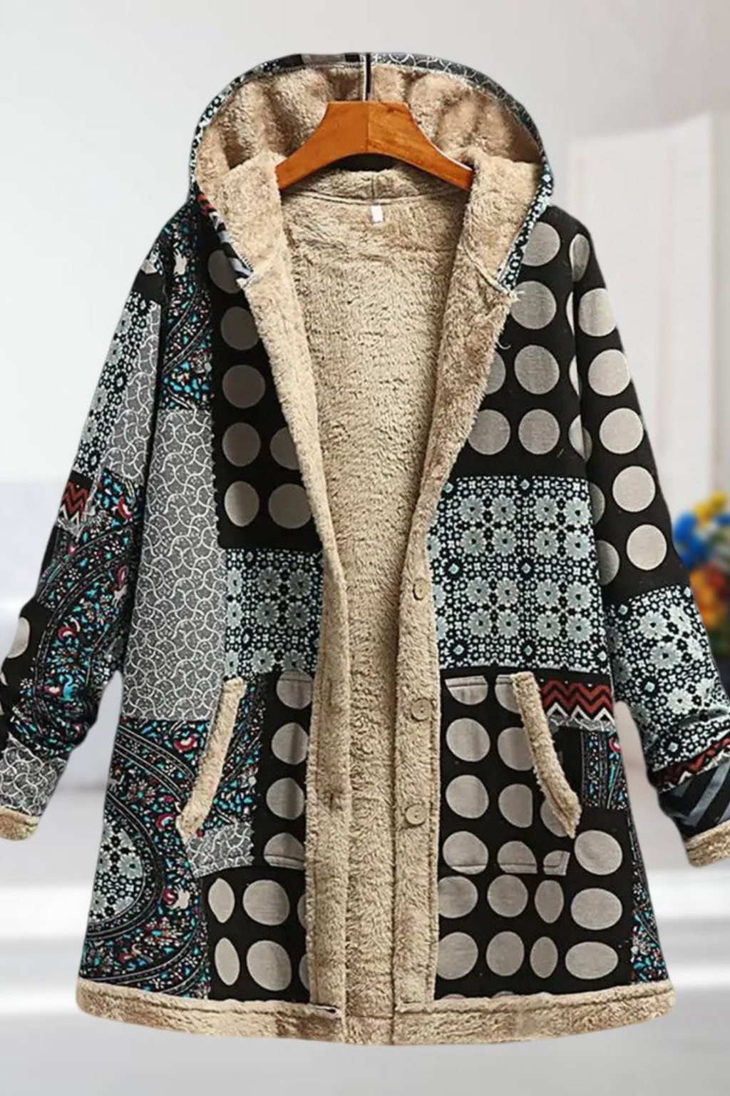 Women's Floral Hooded Winter Jacket