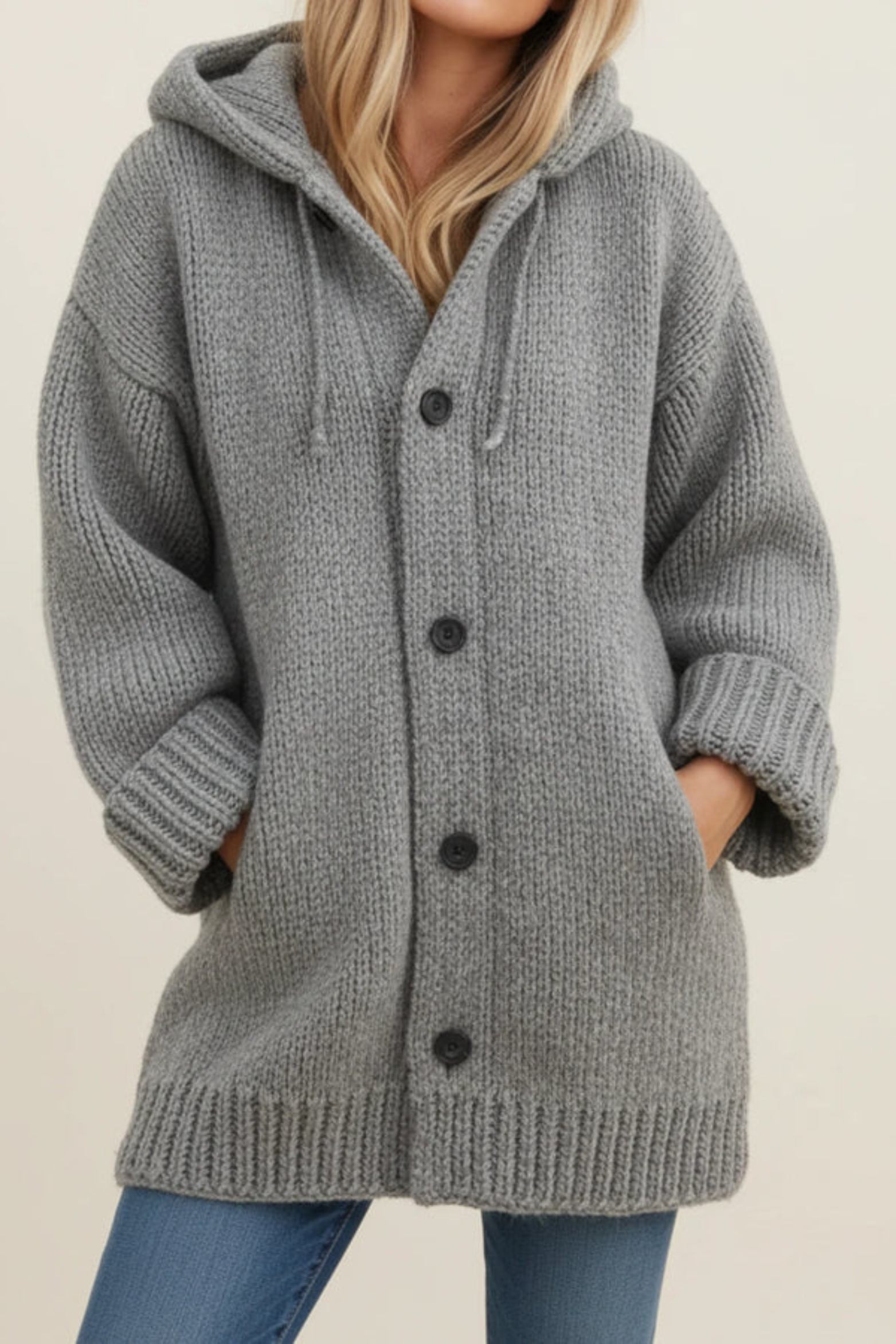 Women's Hooded Pocket Knit Cardigan
