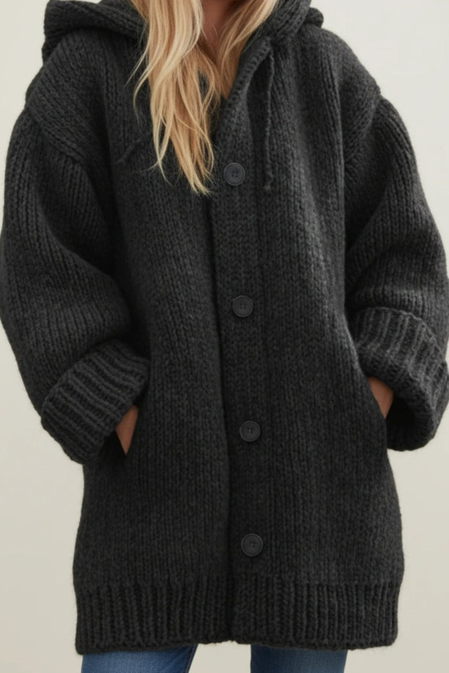 Women's Hooded Pocket Knit Cardigan