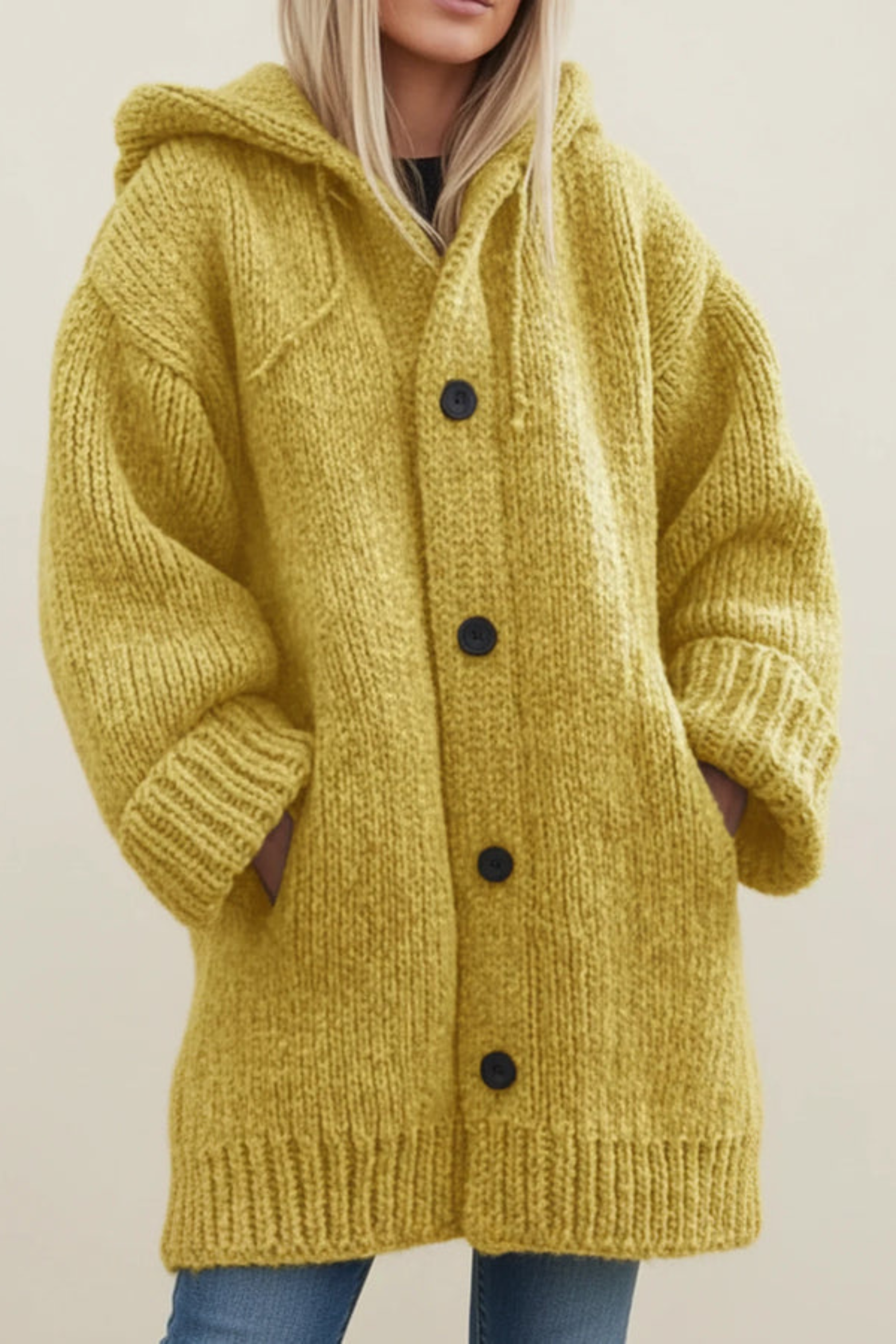 Women's Hooded Pocket Knit Cardigan