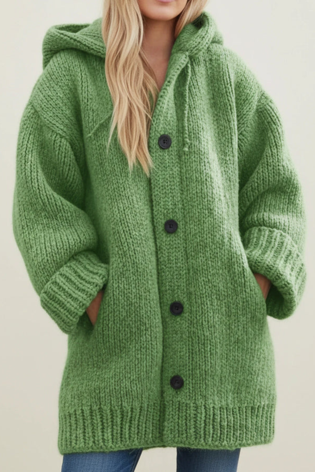 Women's Hooded Pocket Knit Cardigan