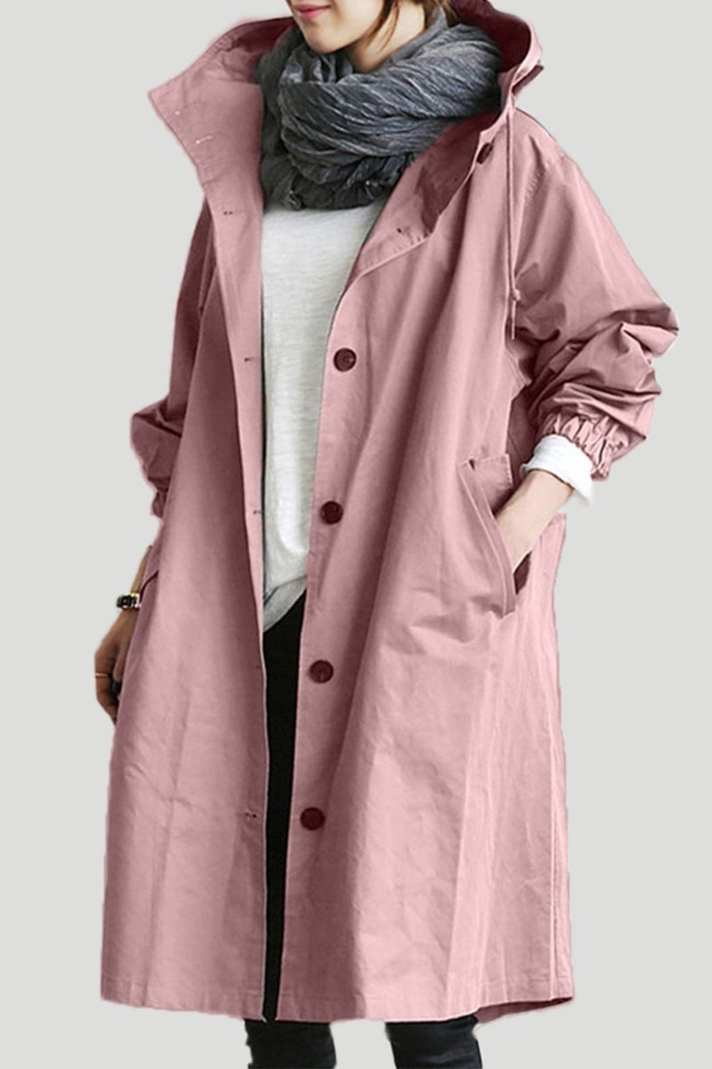 Women's Hooded Waterproof Trench Coat