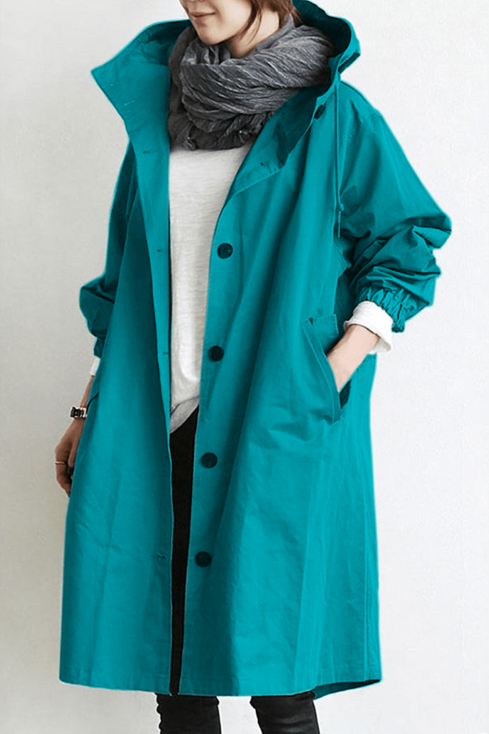 Women's Hooded Waterproof Trench Coat