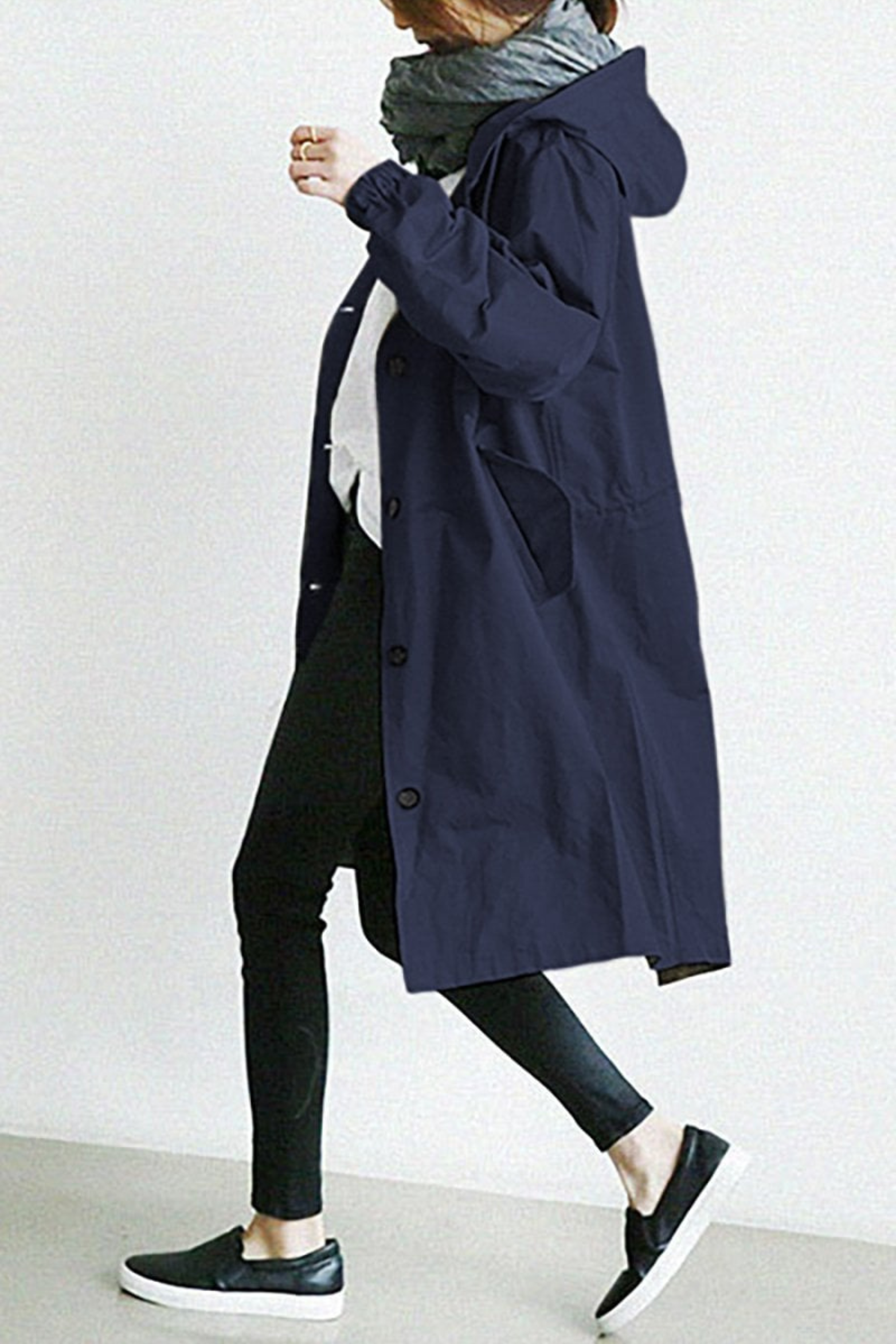 Women's Hooded Waterproof Trench Coat