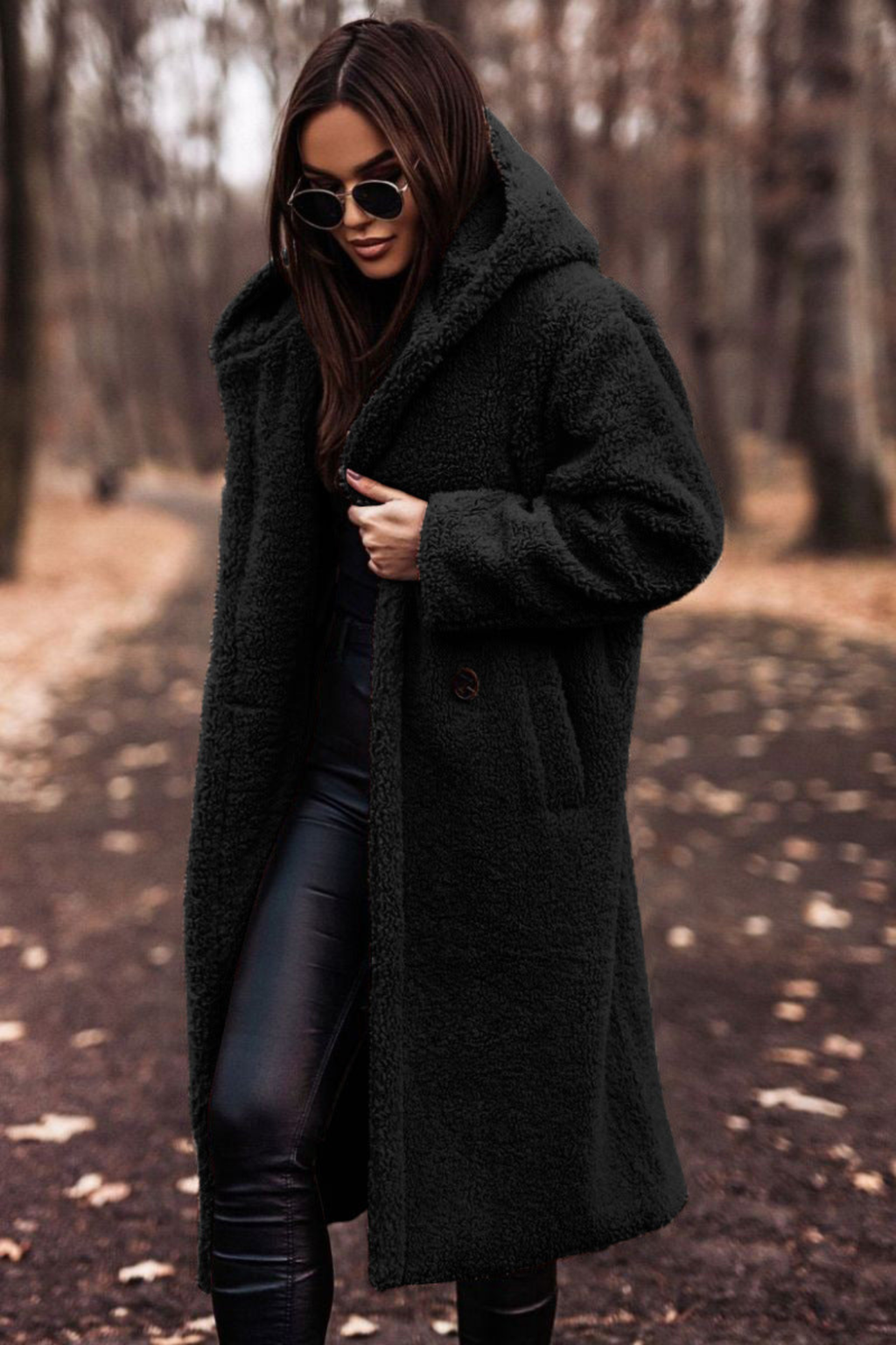 Women's Hooded Wool Blend Winter Coat
