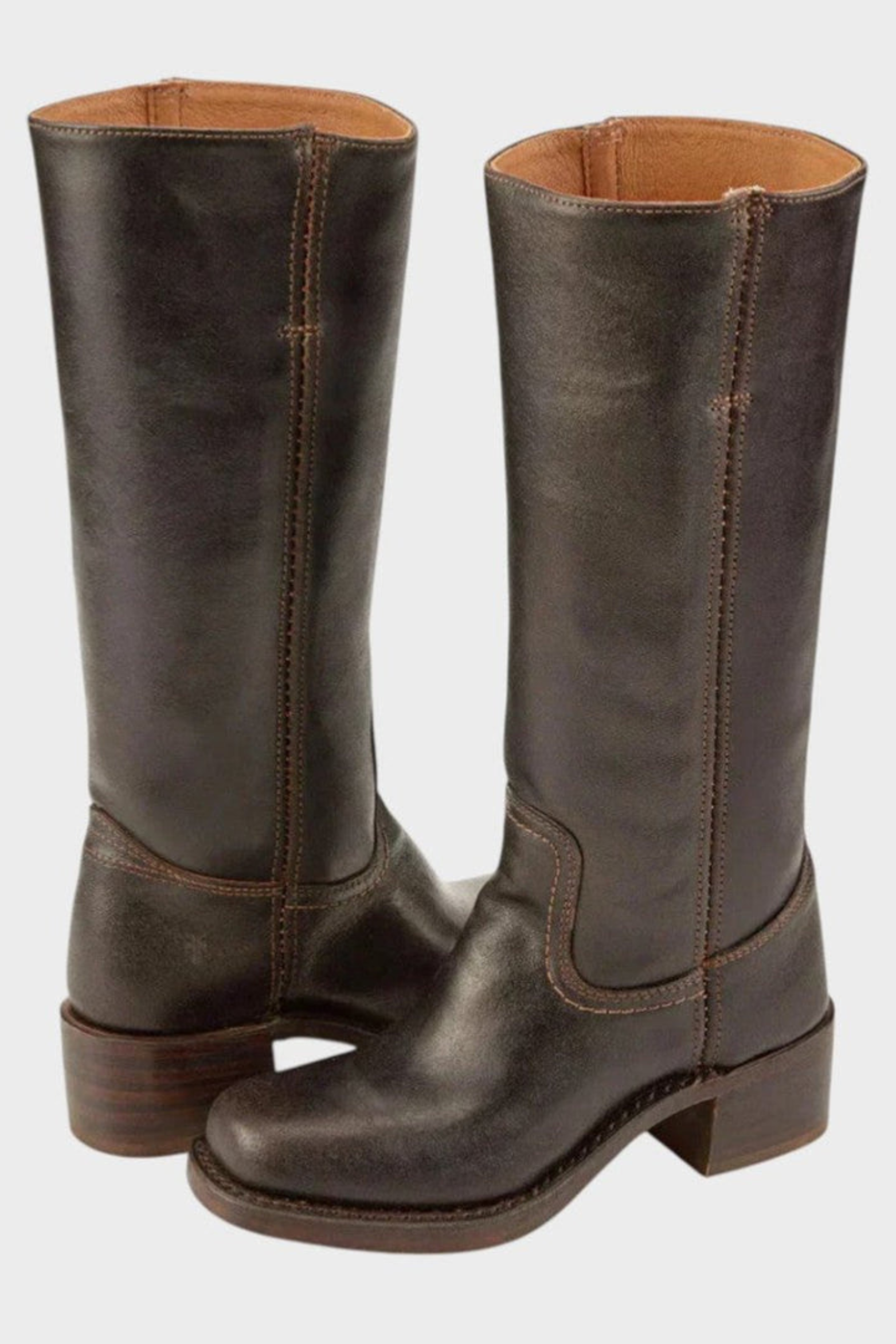Women's Leather Western Knee High Boots