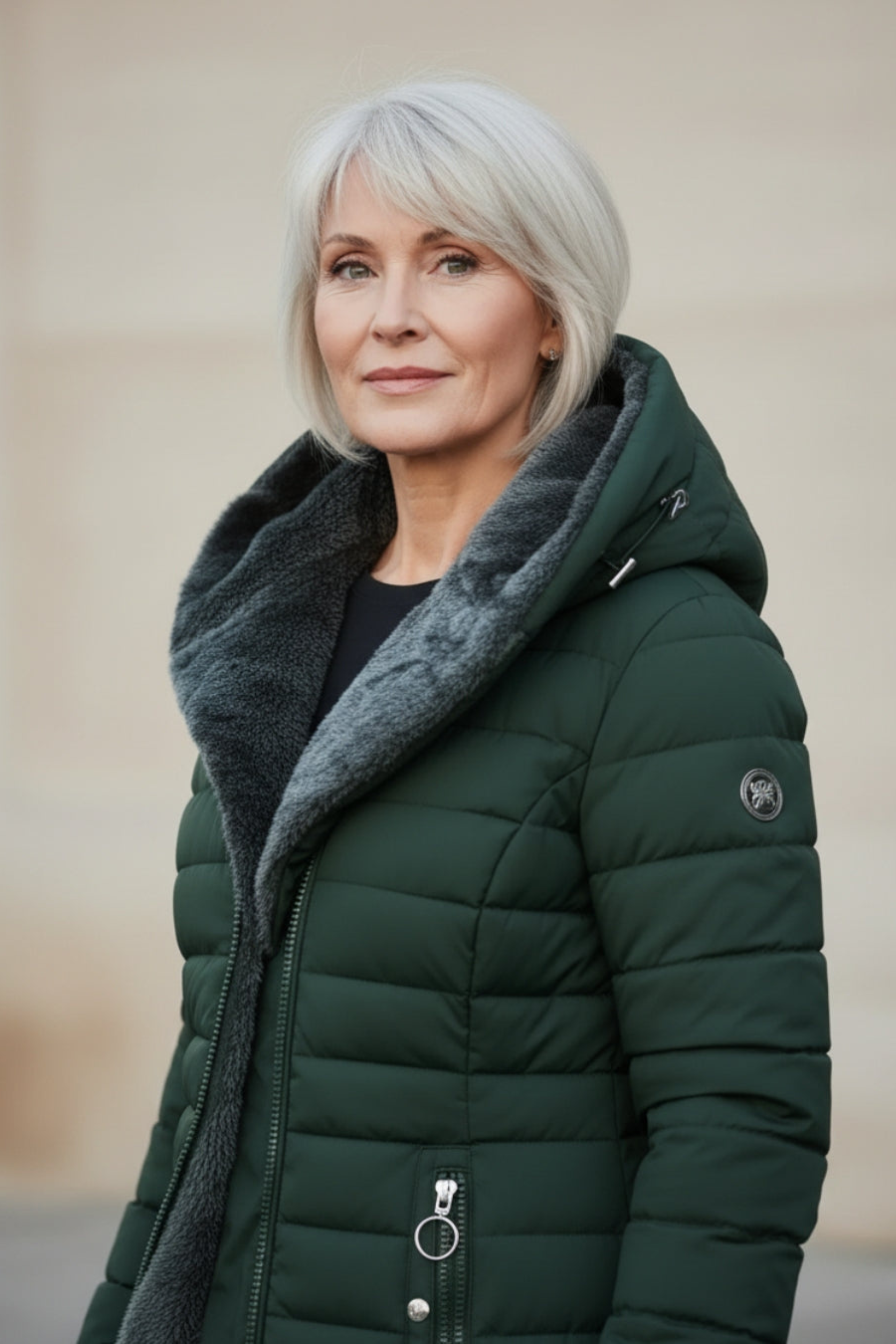 Women's Long Fleece Lined Puffer Coat