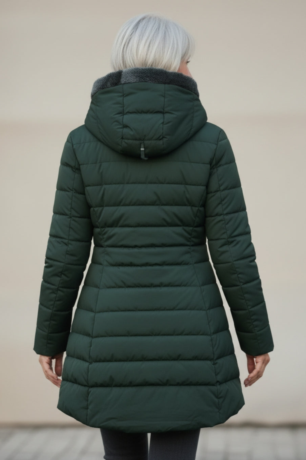Women's Long Fleece Lined Puffer Coat