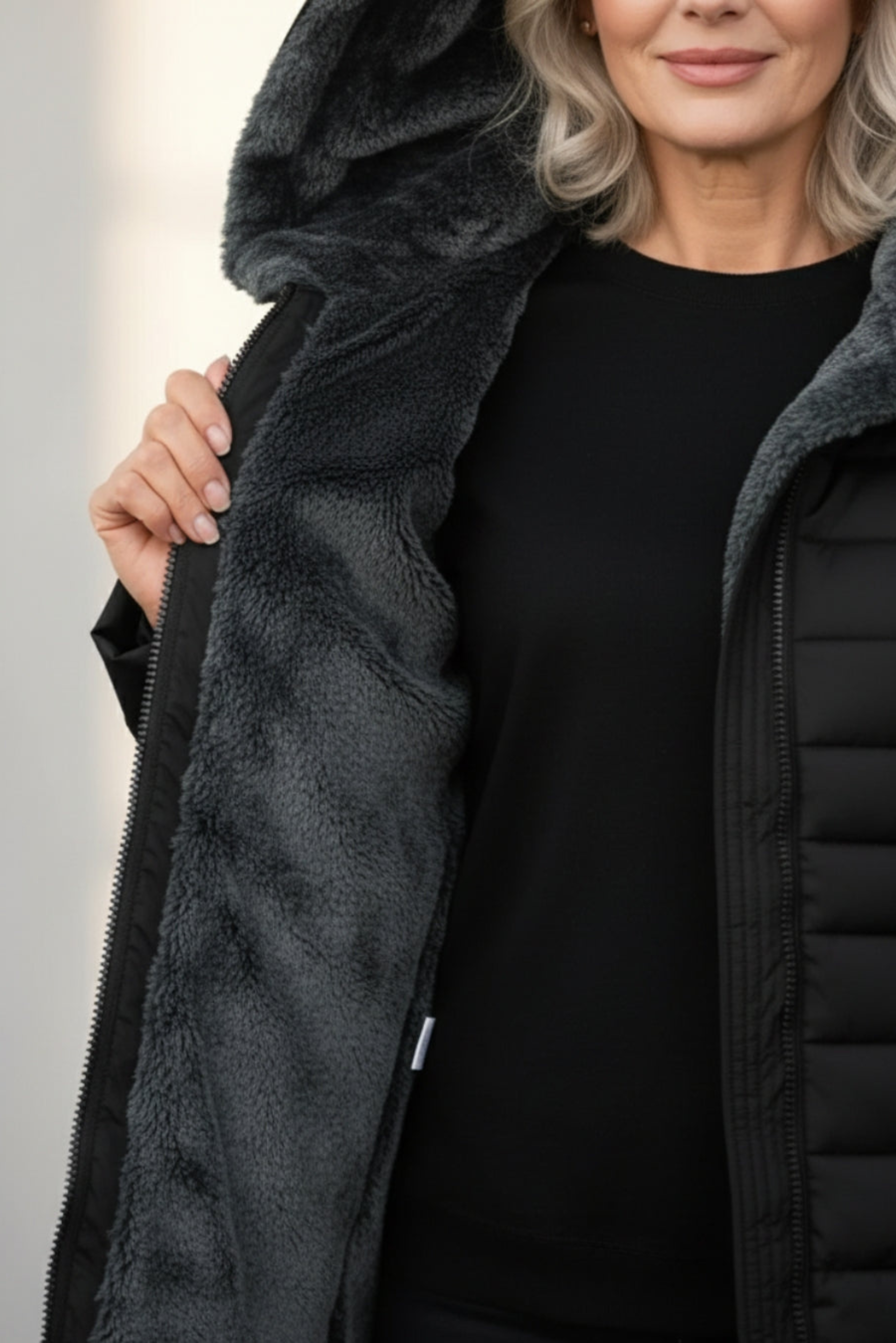 Women's Long Fleece Lined Puffer Coat