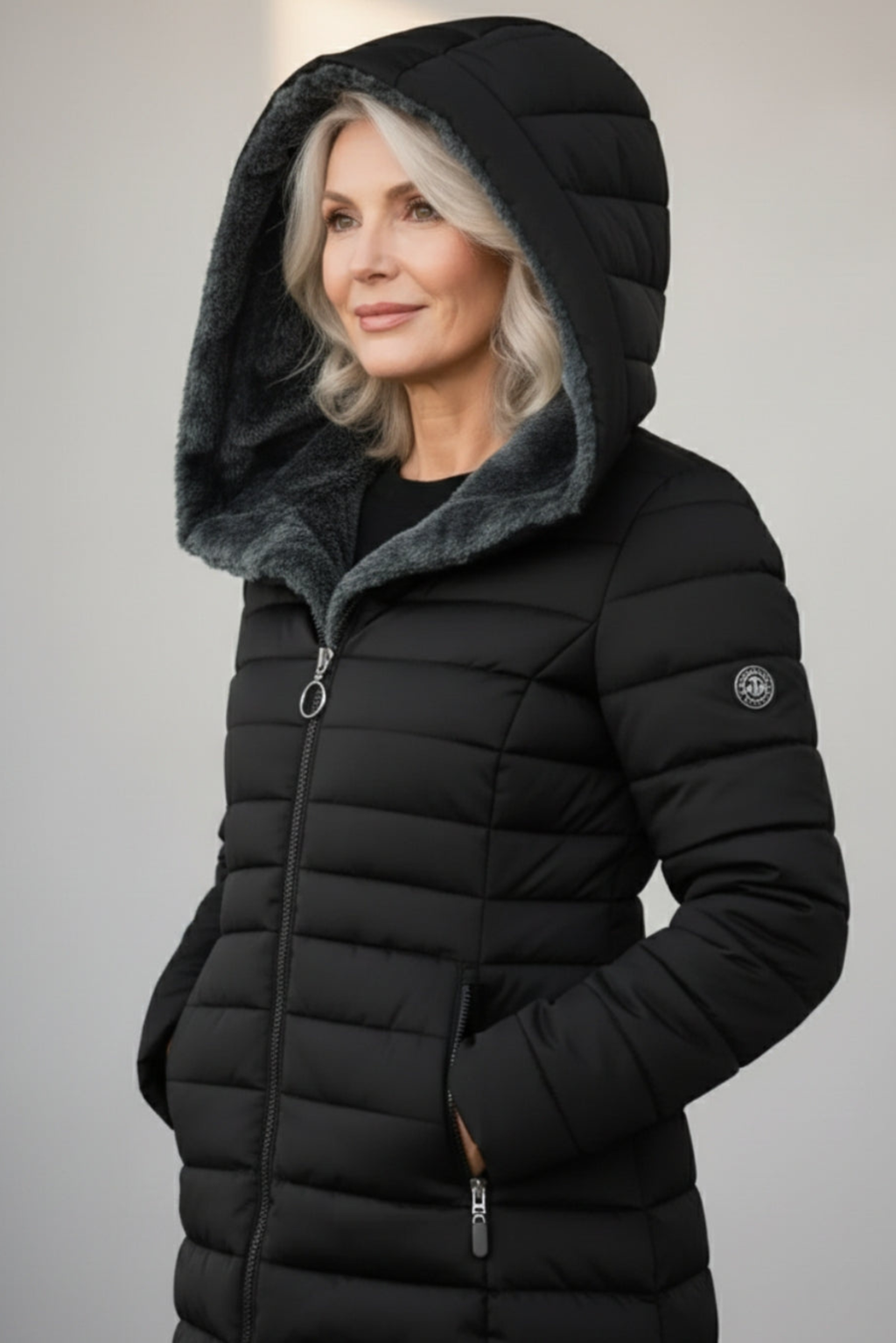 Women's Long Fleece Lined Puffer Coat