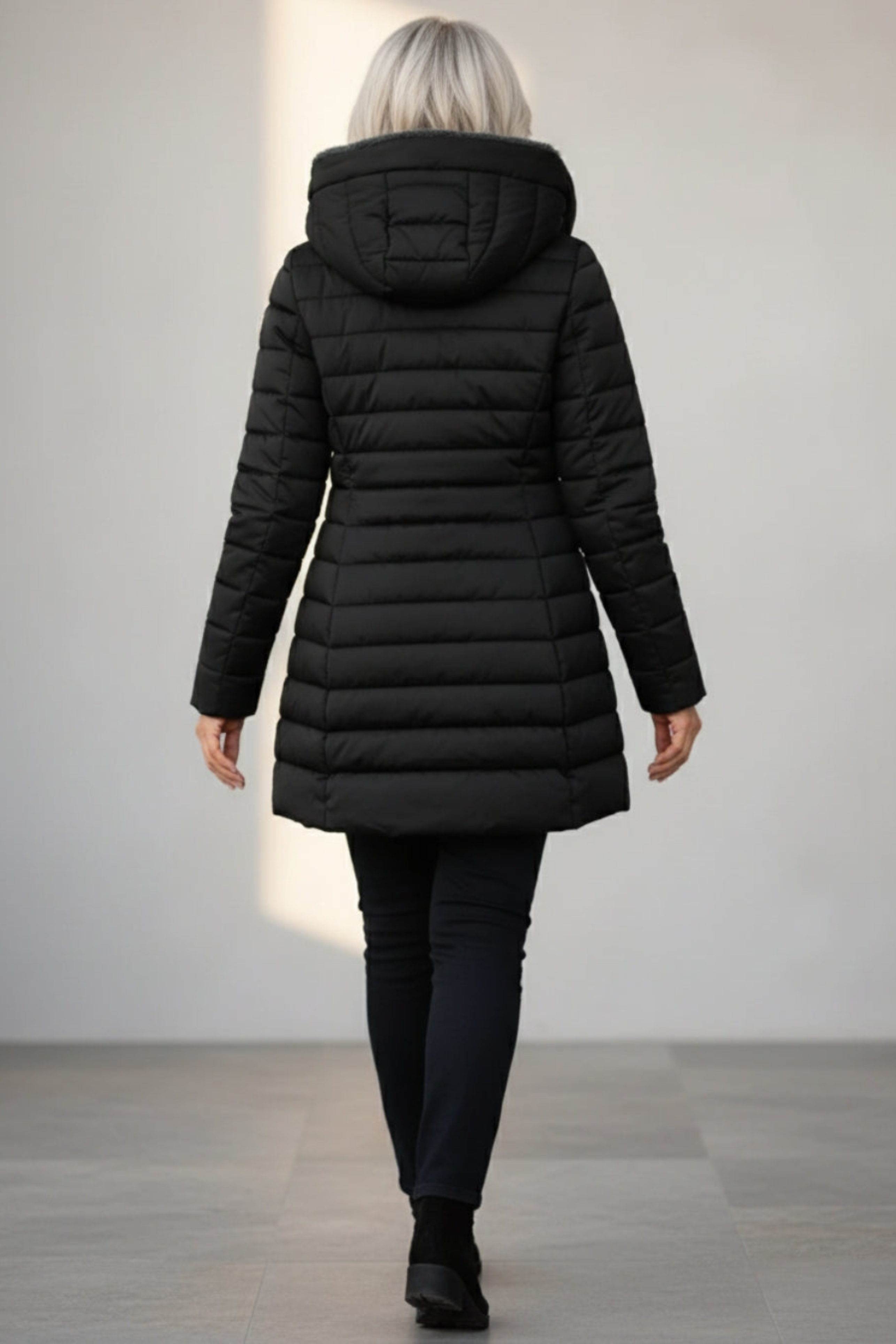 Women's Long Fleece Lined Puffer Coat