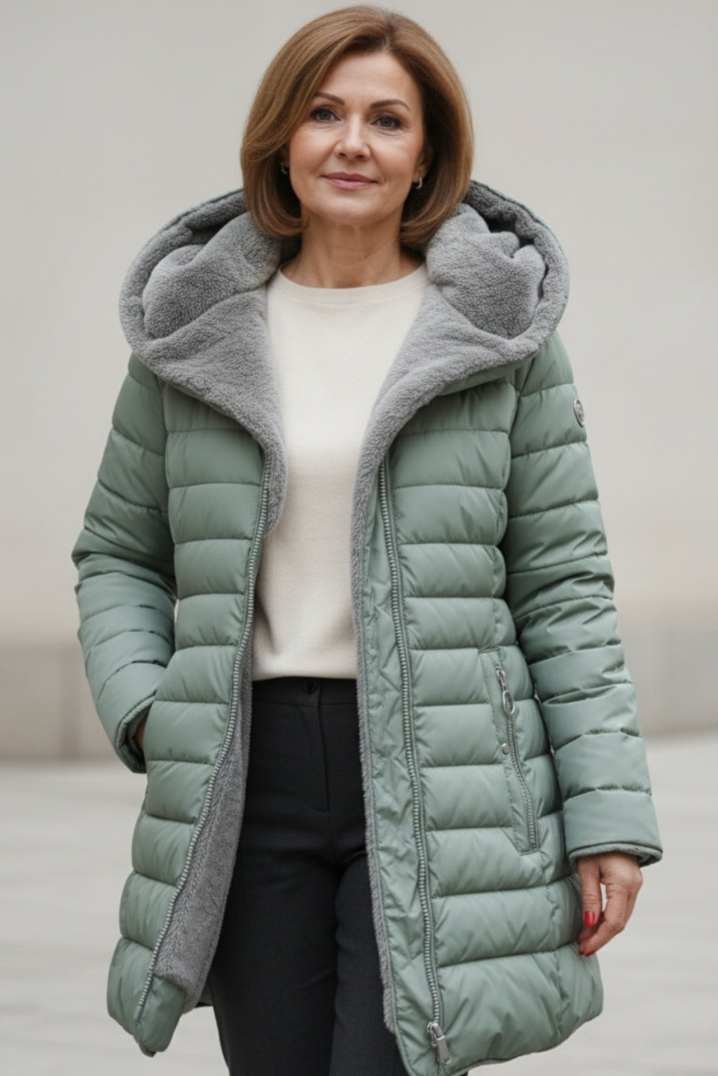 Women's Long Fleece Lined Puffer Coat