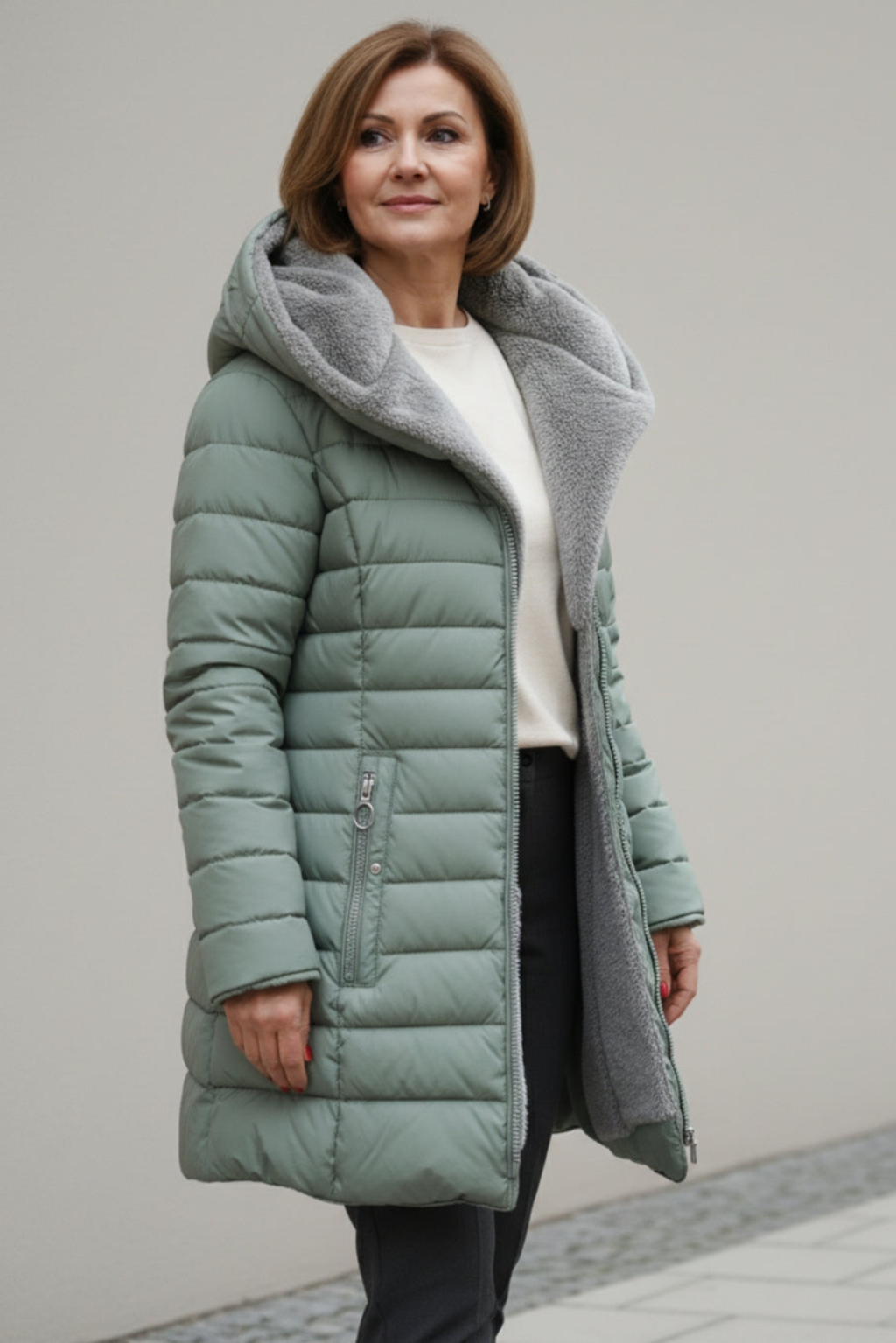 Women's Long Fleece Lined Puffer Coat