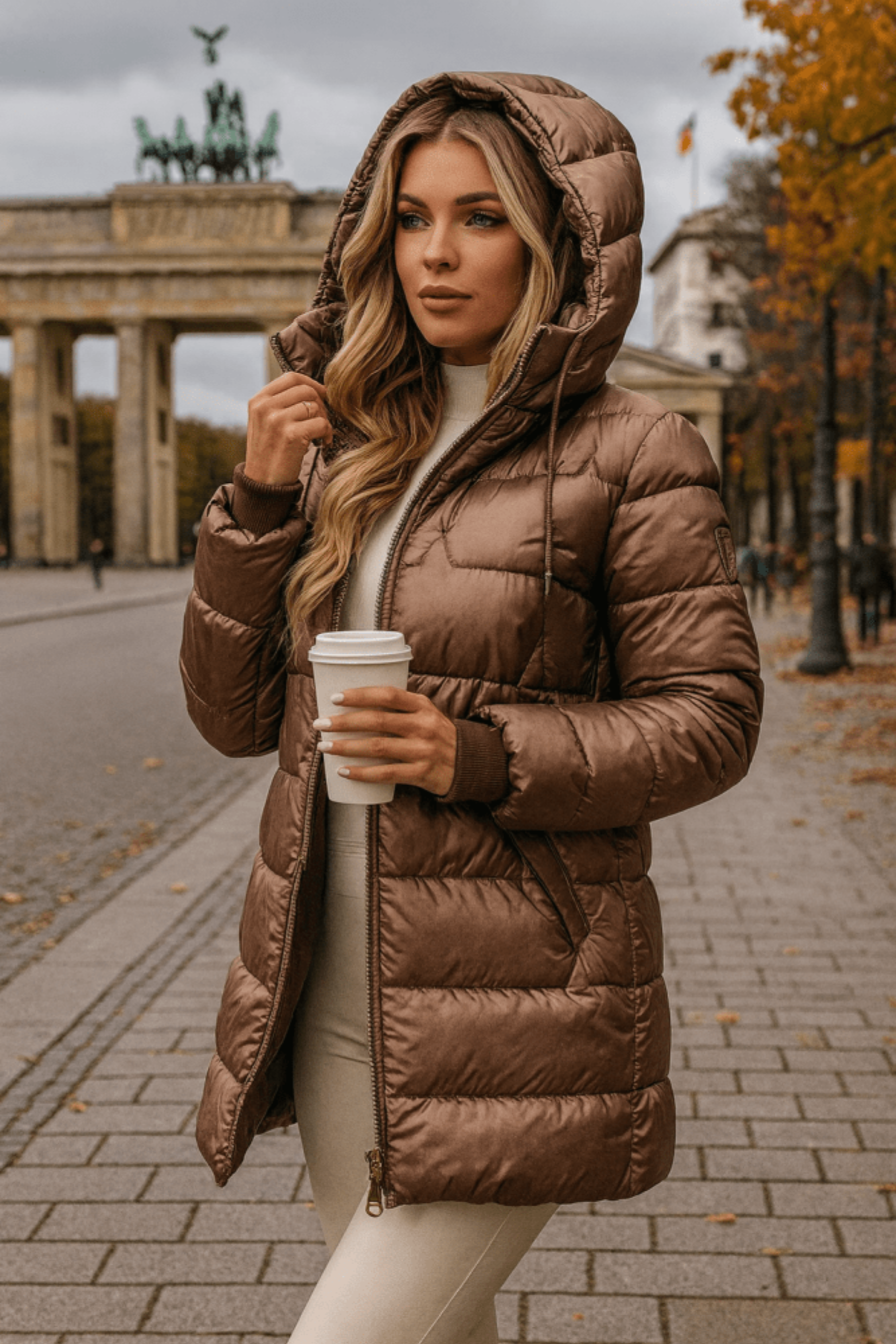 Women's Longline Quilted Winter Jacket