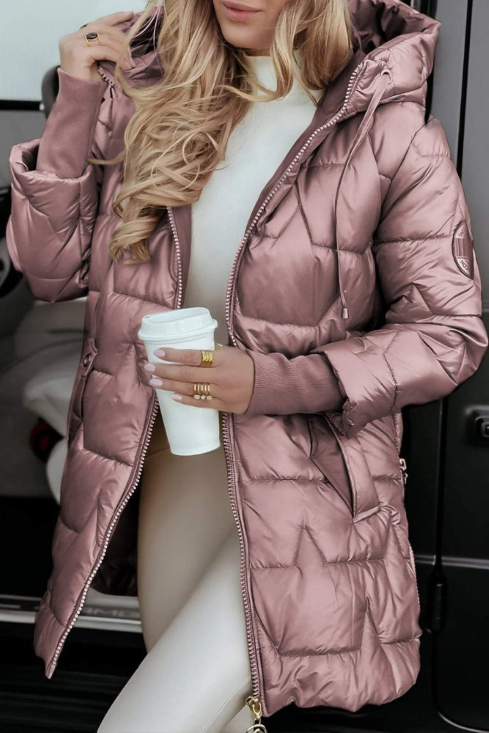 Women's Longline Quilted Winter Jacket