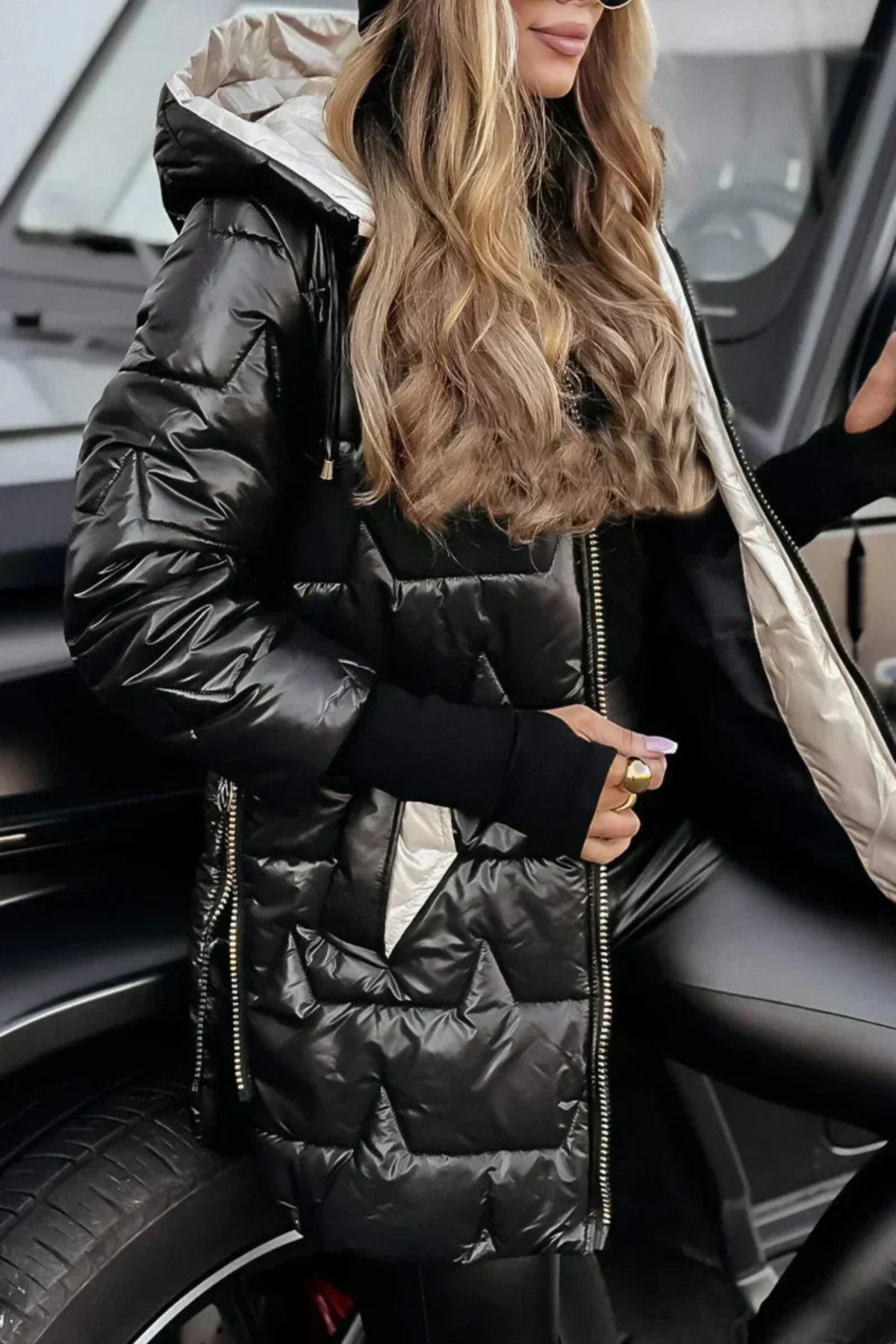 Women's Longline Quilted Winter Jacket