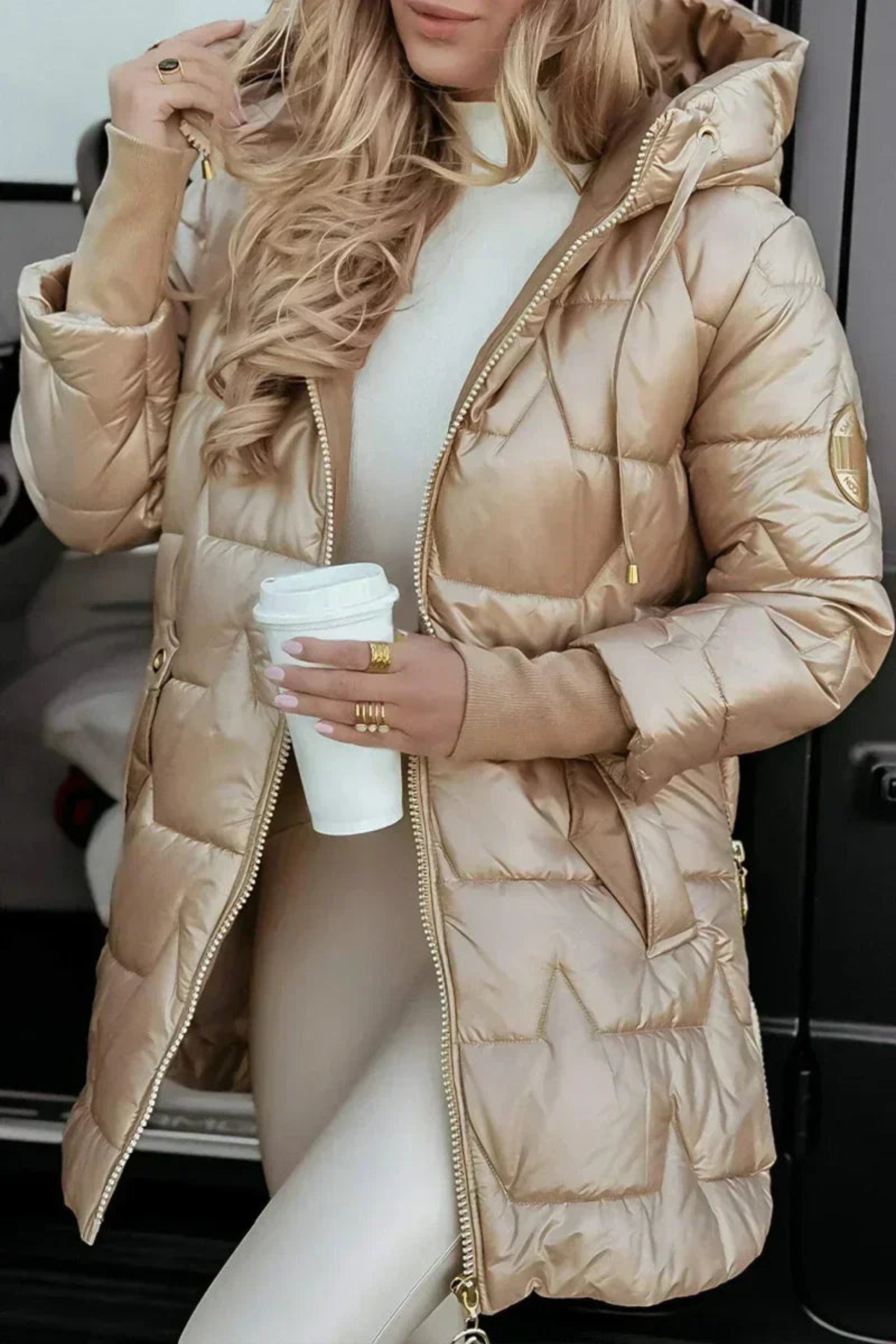 Women's Longline Quilted Winter Jacket