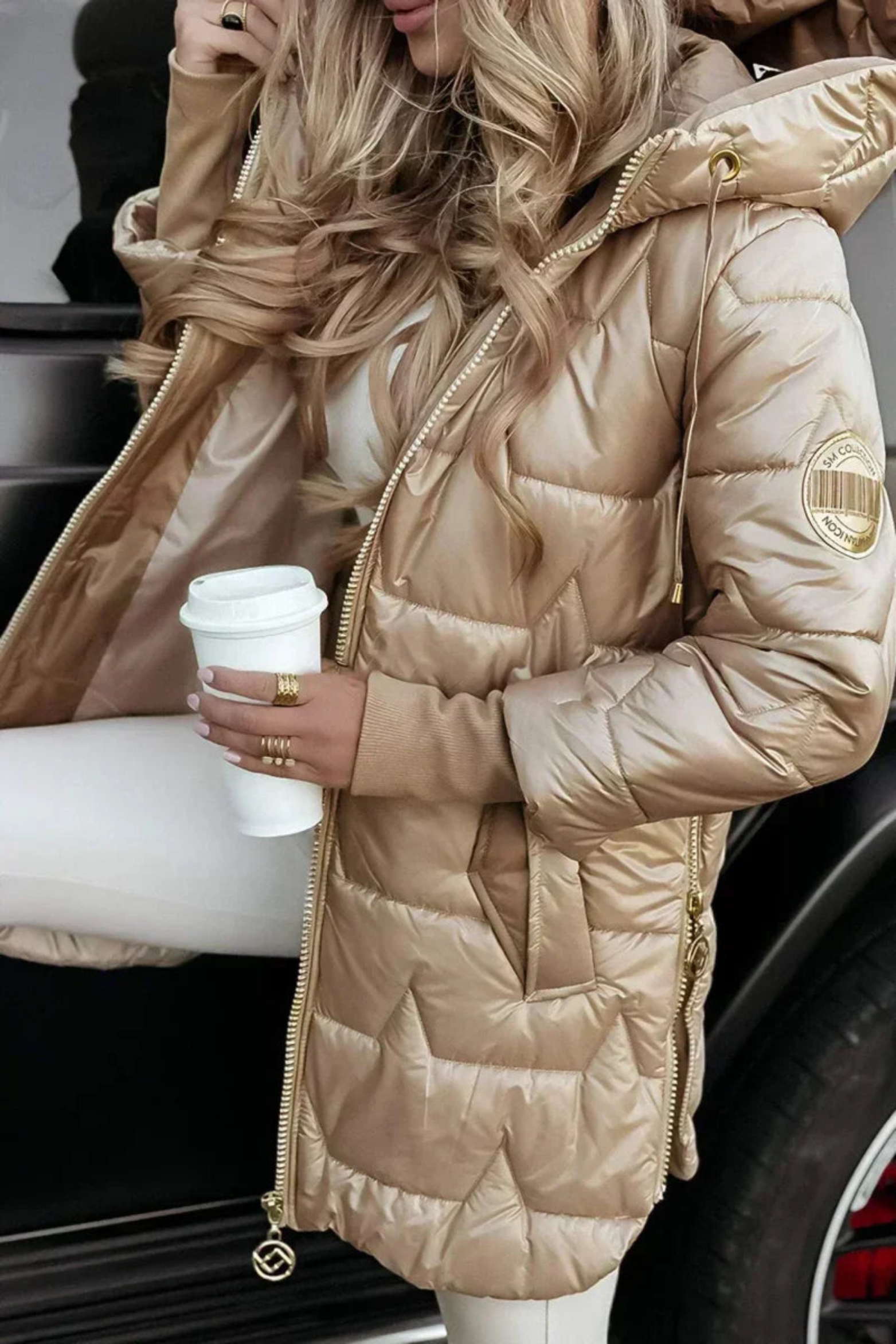 Women's Longline Quilted Winter Jacket