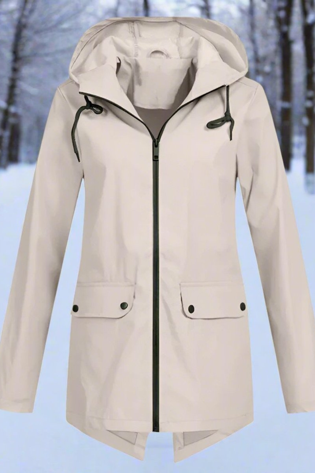 Women's Longline Waterproof Hooded Jacket
