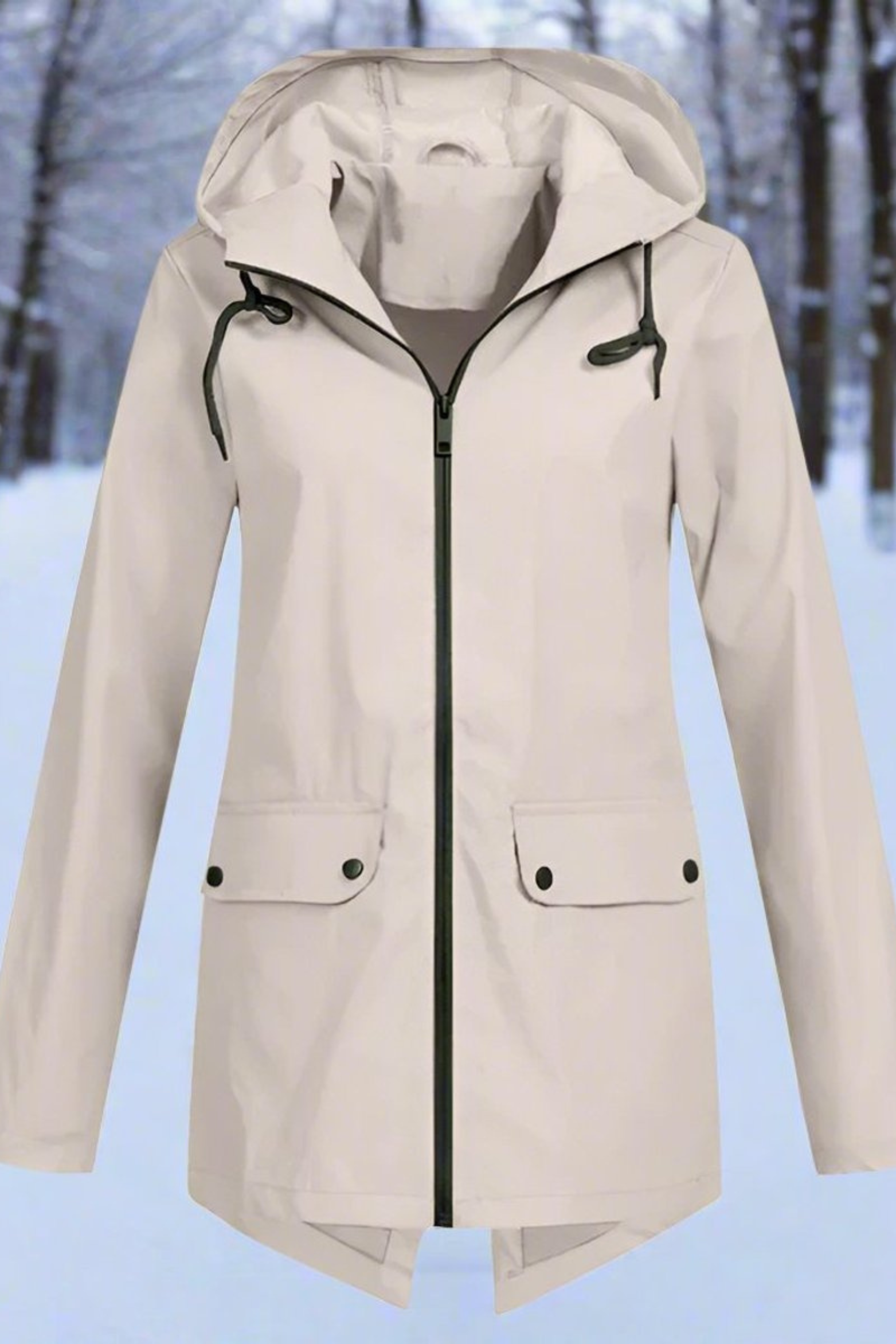 Women's Longline Waterproof Hooded Jacket