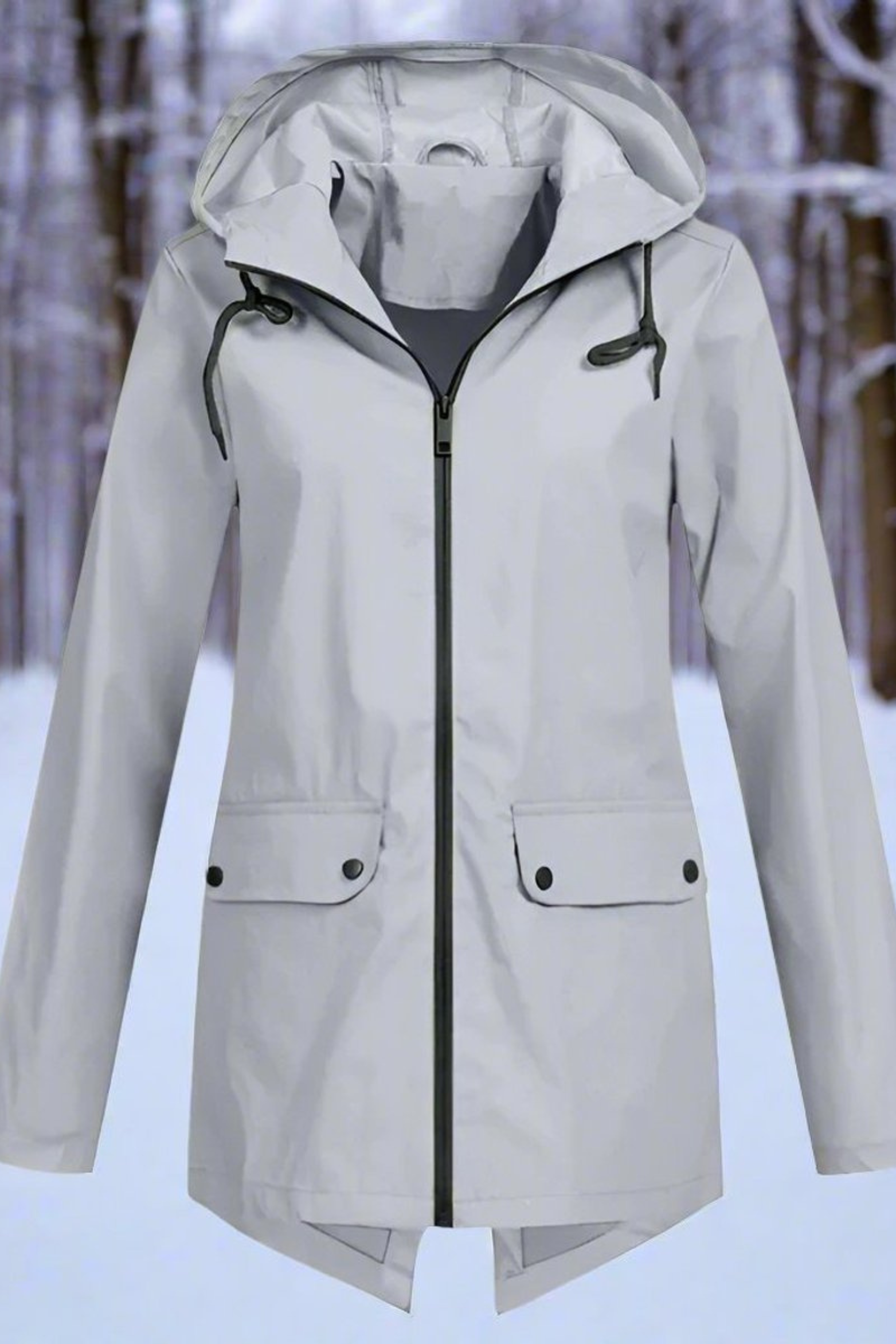 Women's Longline Waterproof Hooded Jacket