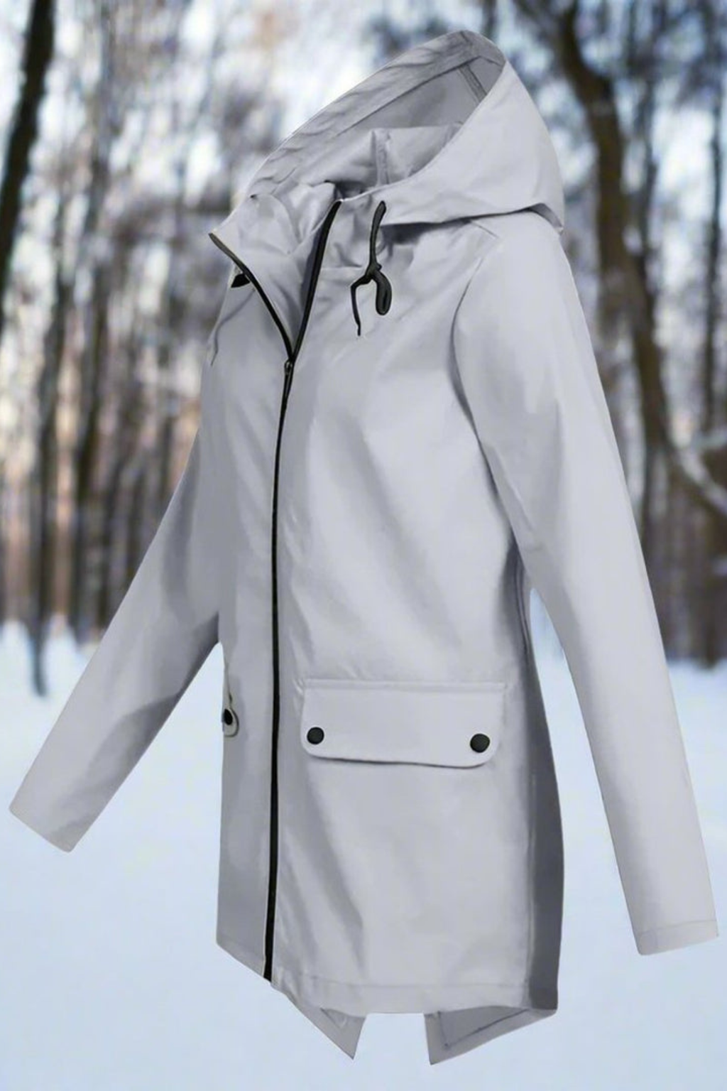 Women's Longline Waterproof Hooded Jacket