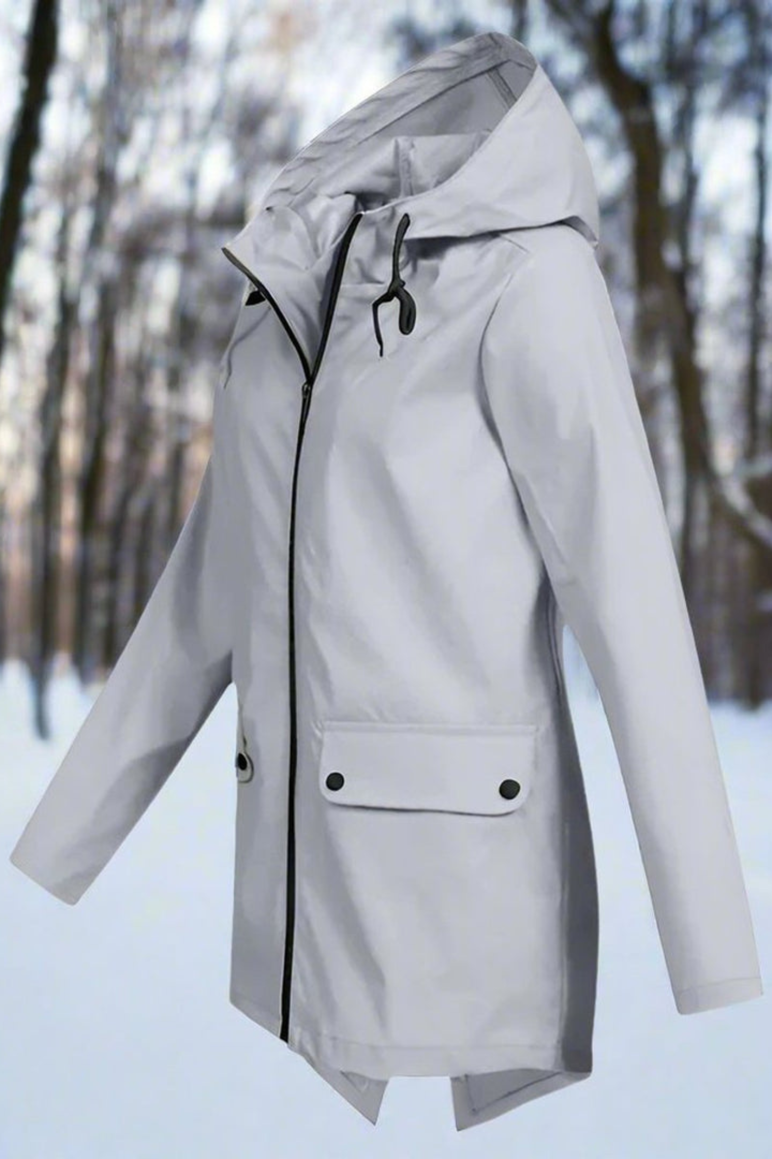 Women's Longline Waterproof Hooded Jacket