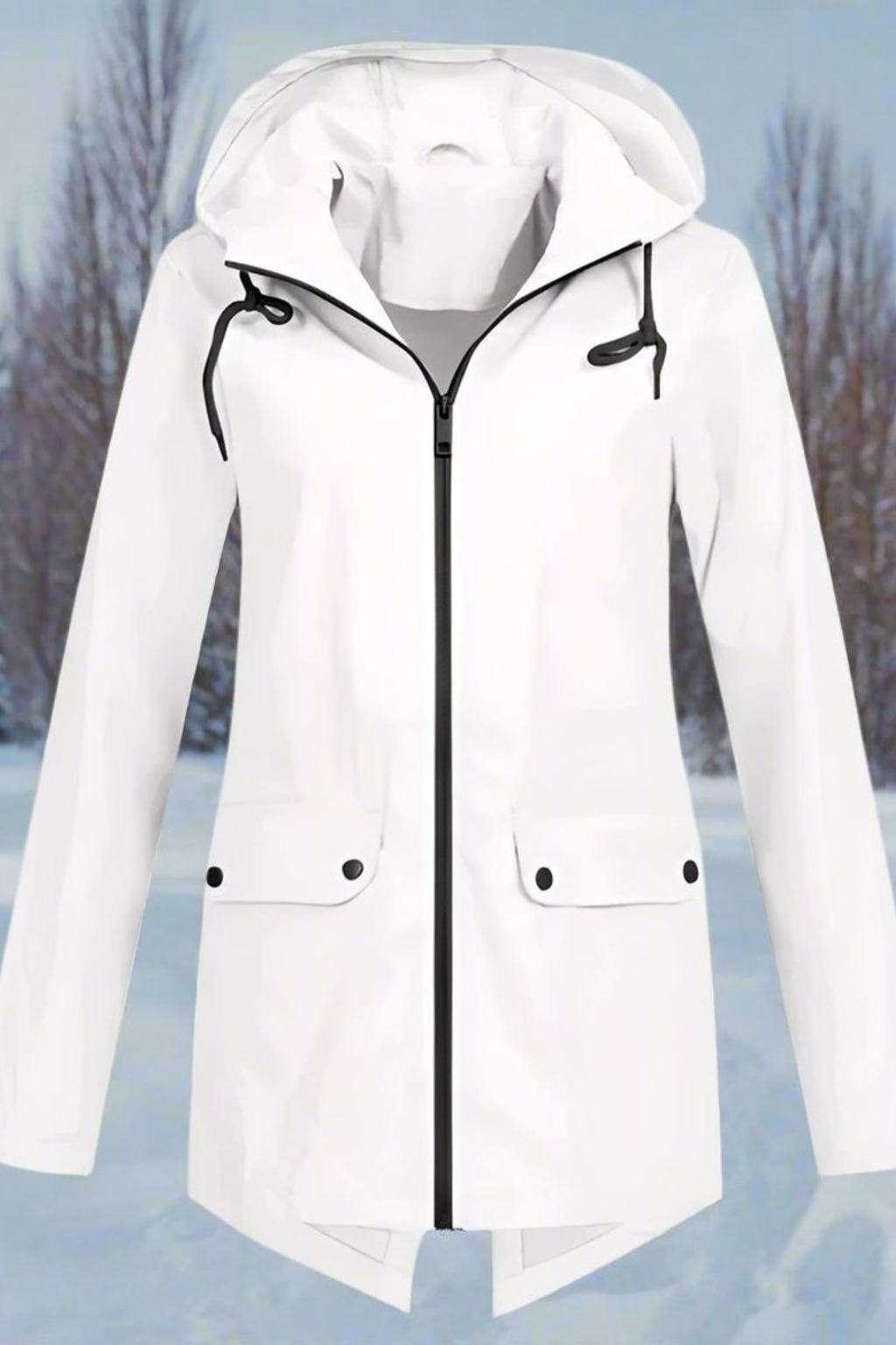 Women's Longline Waterproof Hooded Jacket