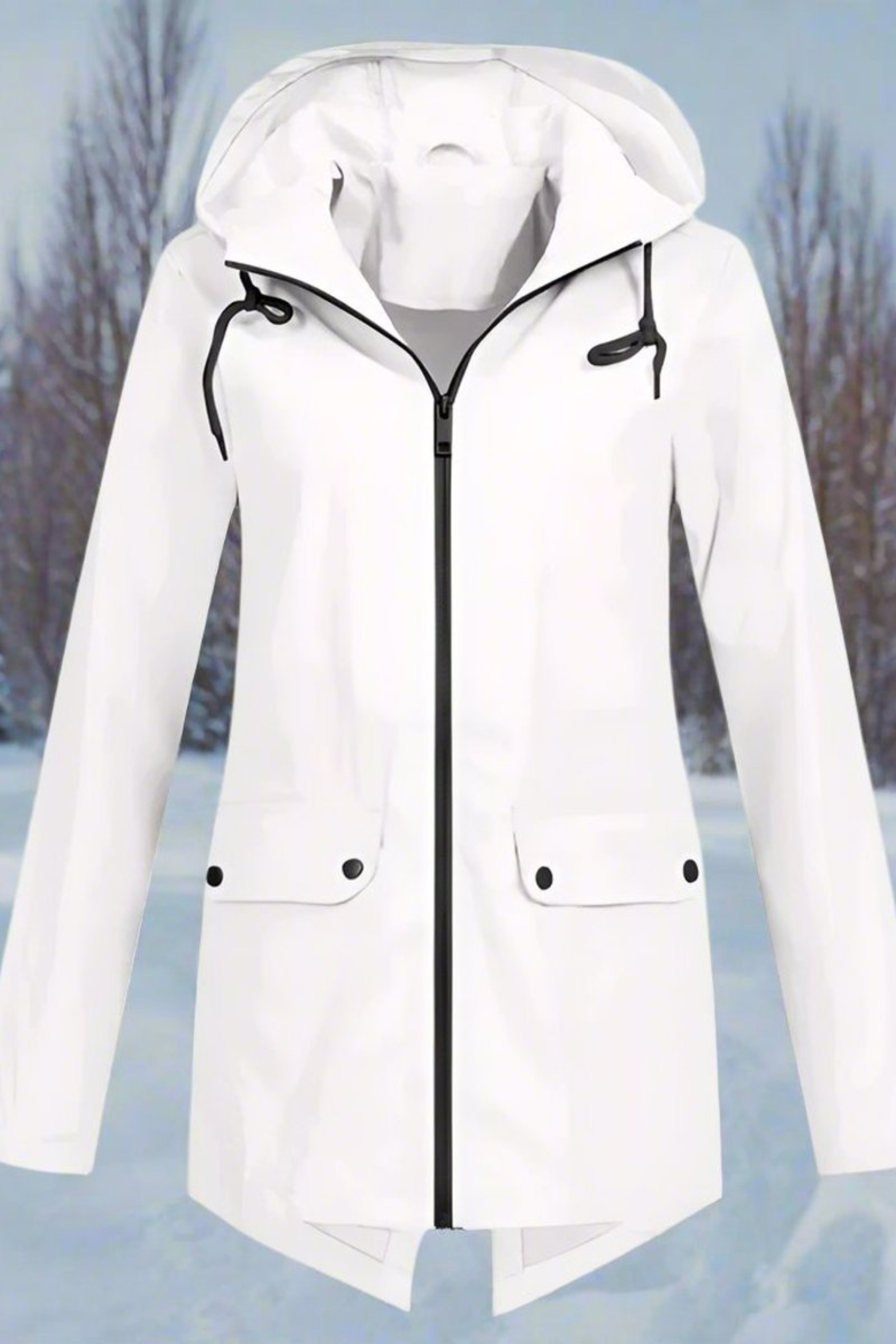 Women's Longline Waterproof Hooded Jacket