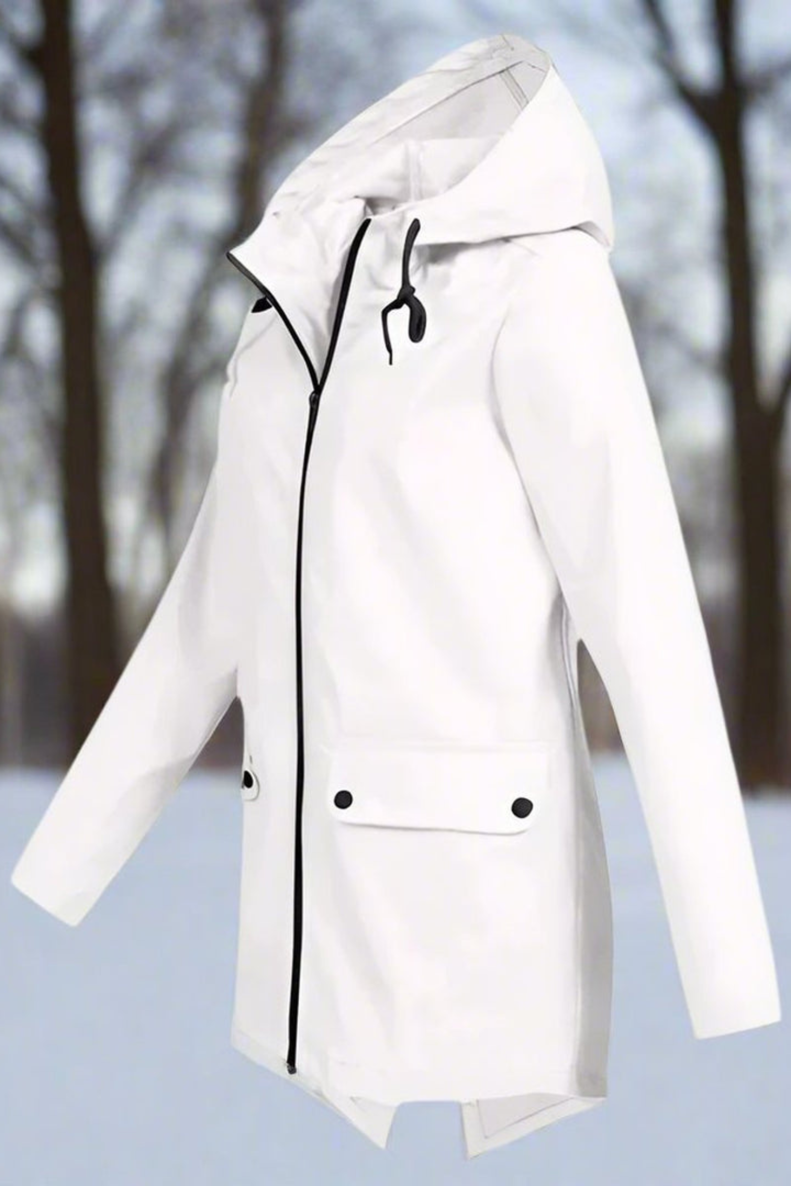 Women's Longline Waterproof Hooded Jacket