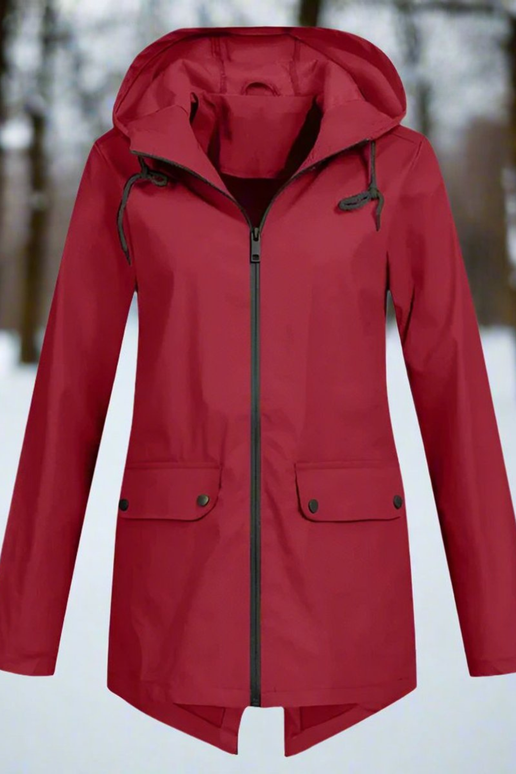 Women's Longline Waterproof Hooded Jacket
