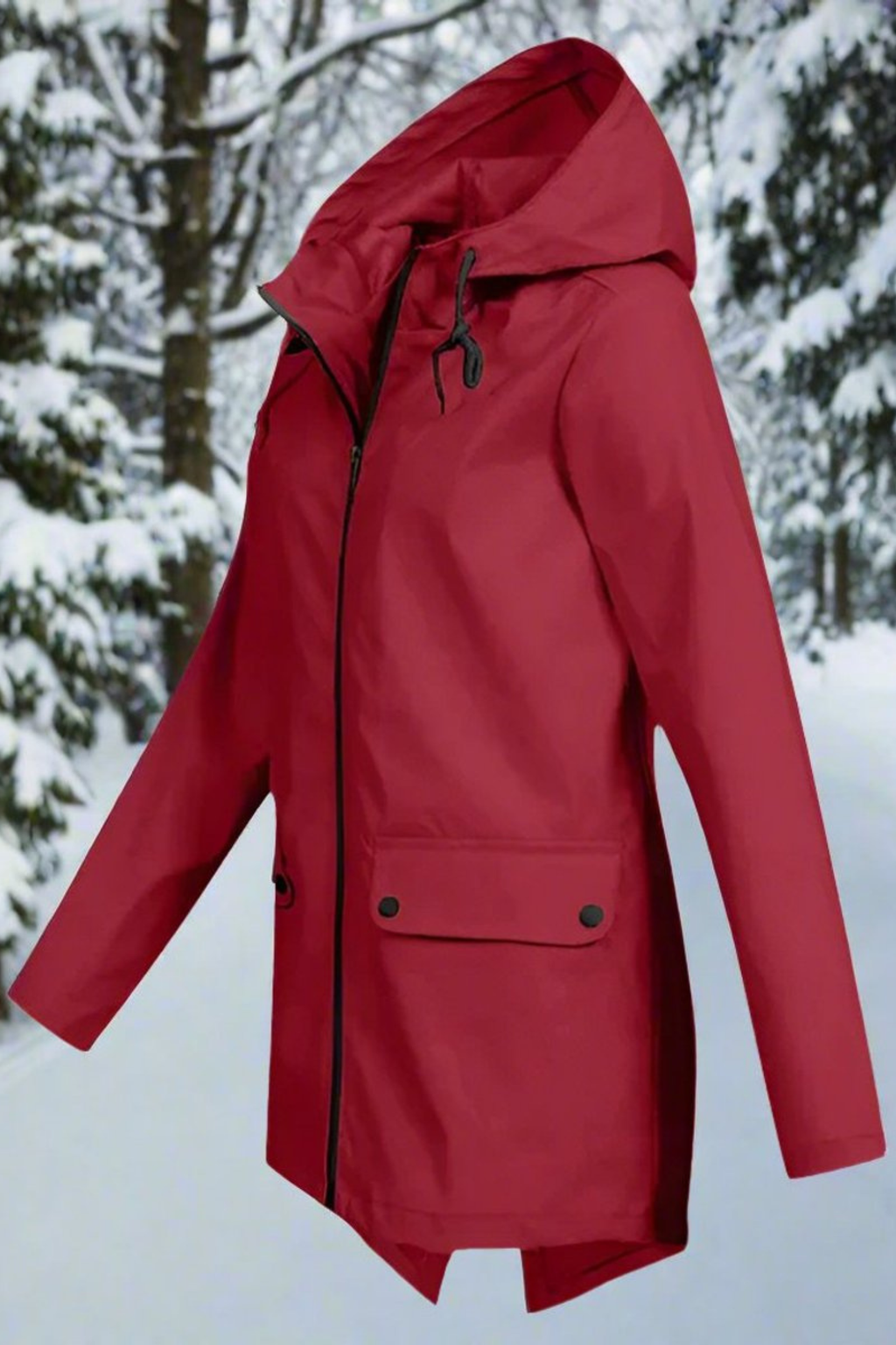 Women's Longline Waterproof Hooded Jacket