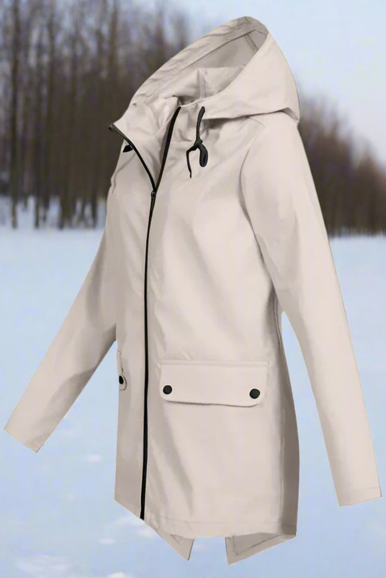 Women's Longline Waterproof Hooded Jacket