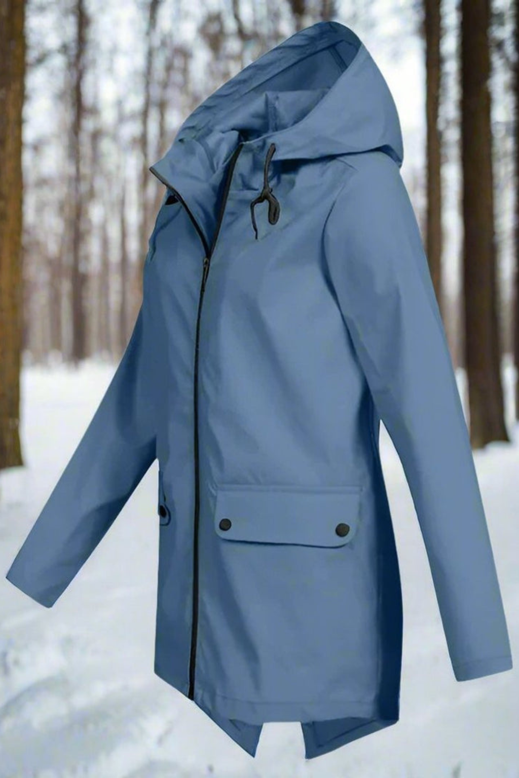 Women's Longline Waterproof Hooded Jacket