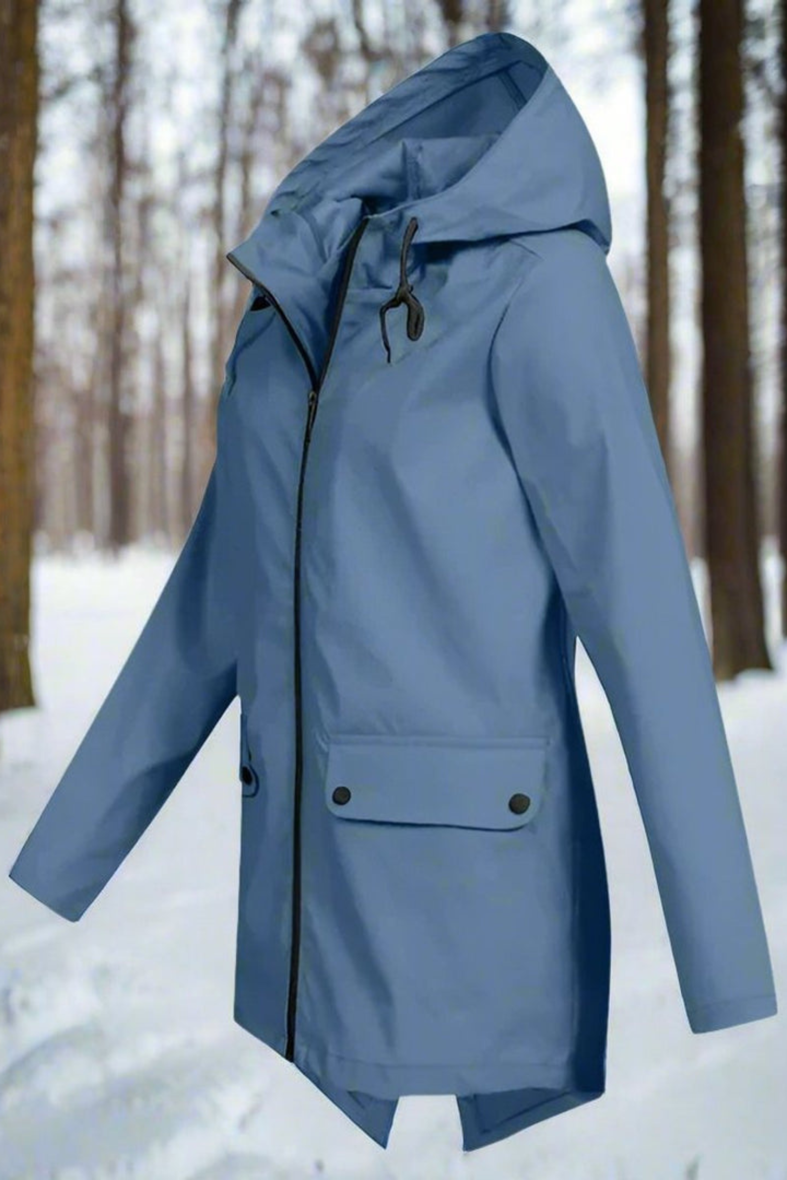 Women's Longline Waterproof Hooded Jacket