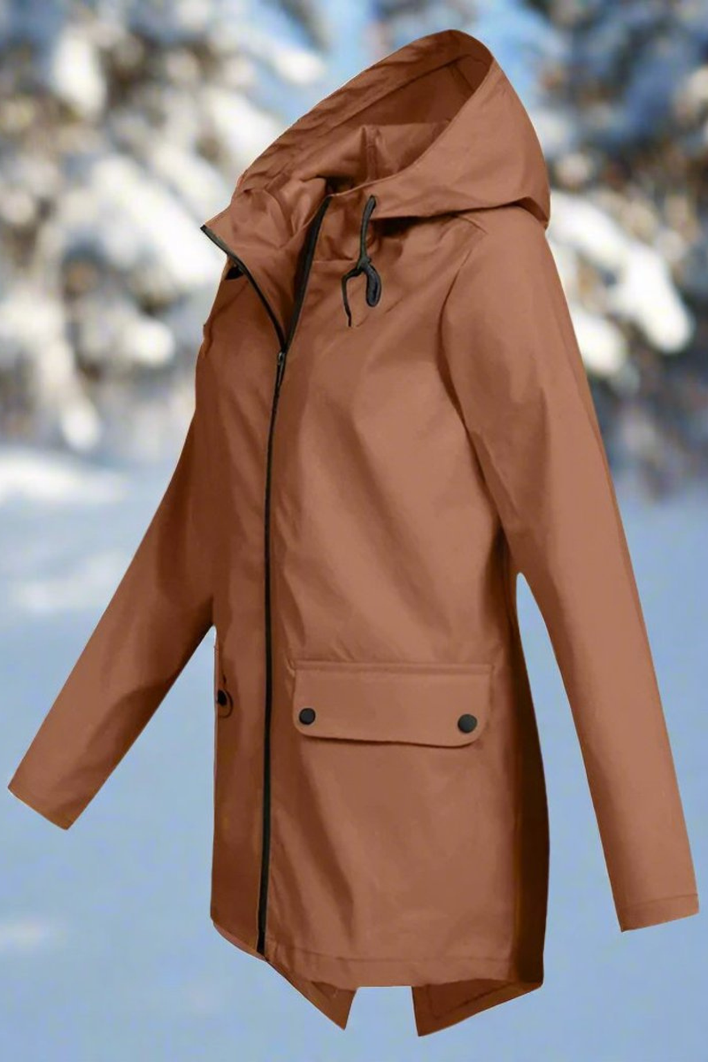Women's Longline Waterproof Hooded Jacket