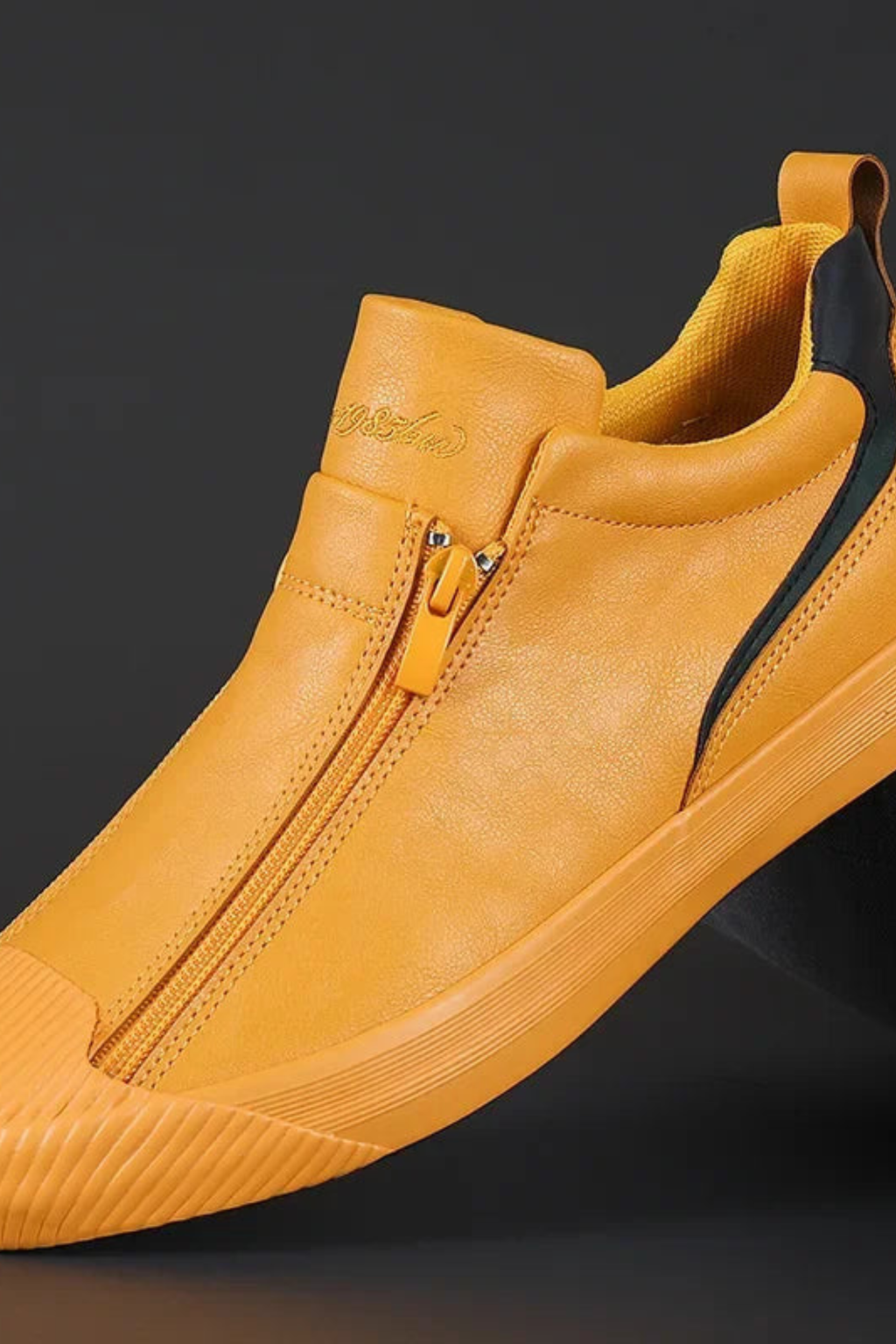 Women's Orthopedic Leather Zip Sneakers