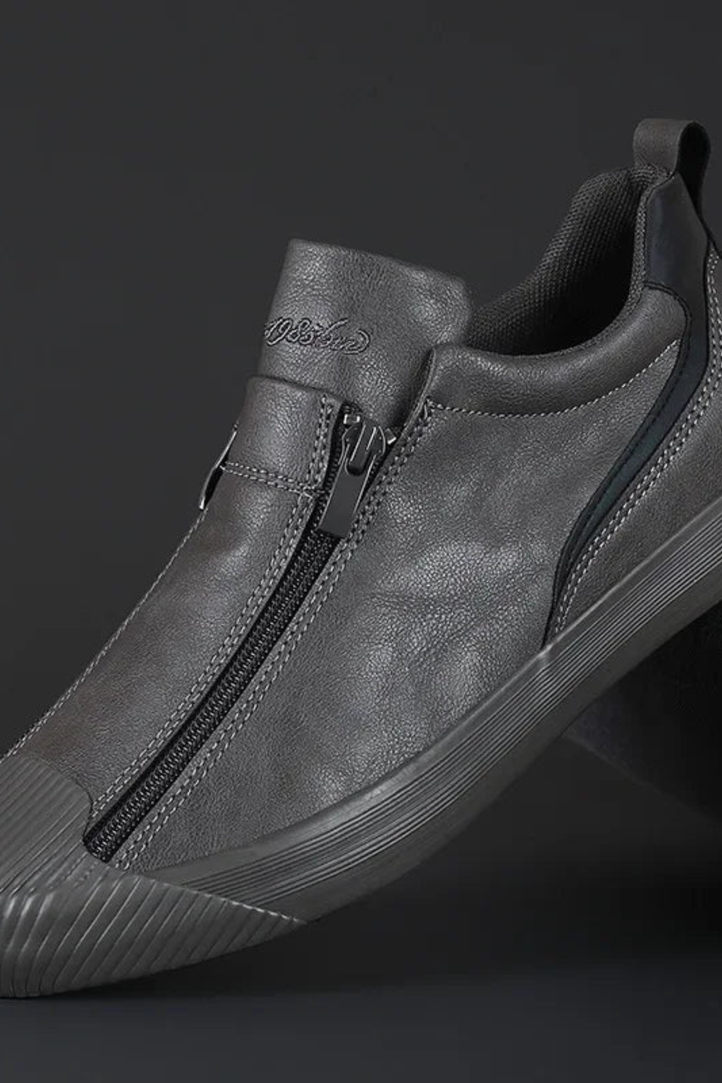 Women's Orthopedic Leather Zip Sneakers