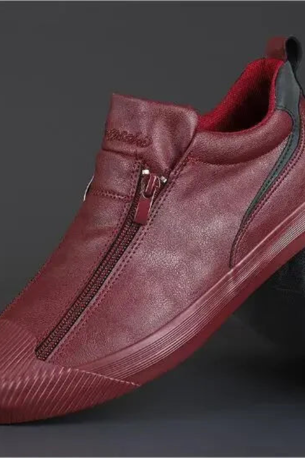 Women's Orthopedic Leather Zip Sneakers