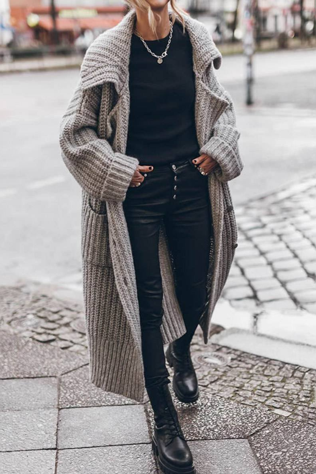 Women's Oversized Chunky Rib Knit Cardigan