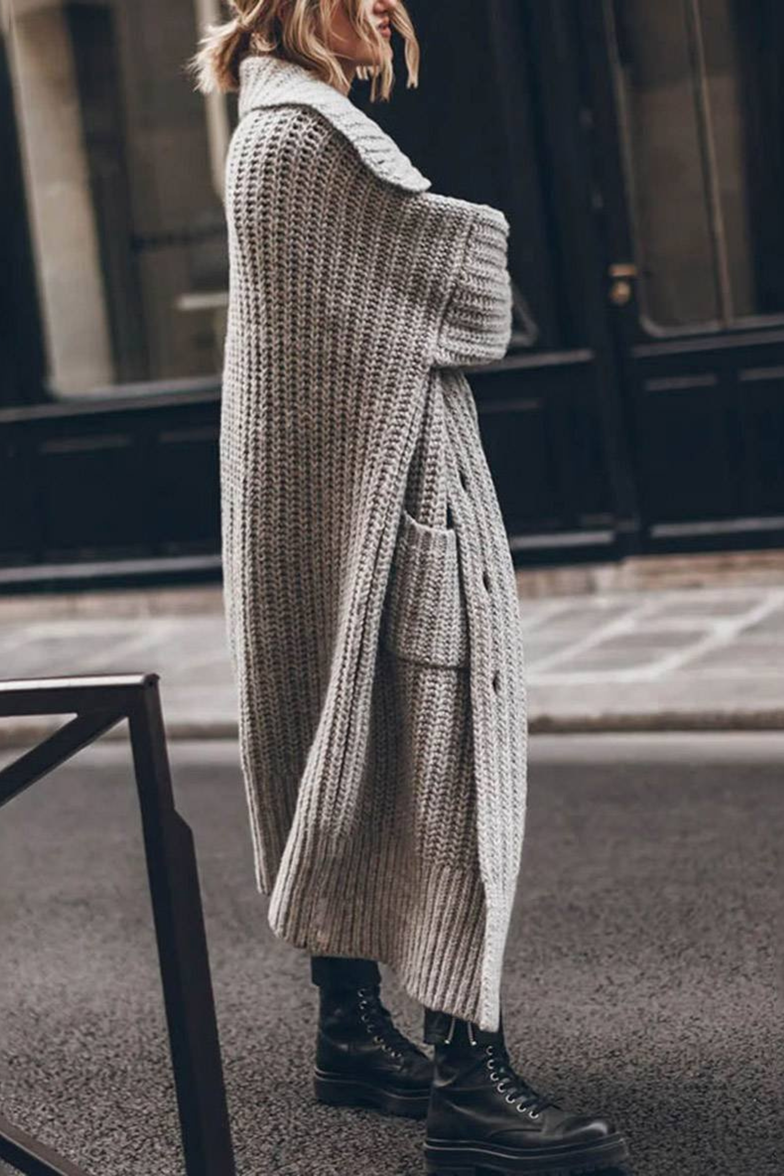 Women's Oversized Chunky Rib Knit Cardigan
